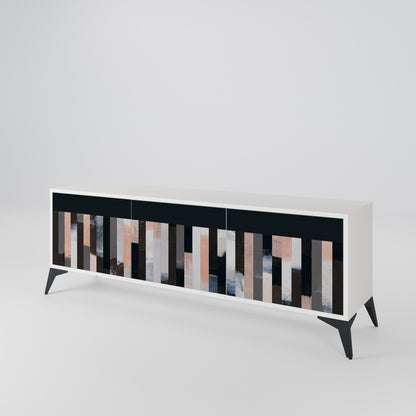 COLLAGE OF RECTANGLES 3-Door TV Cabinet