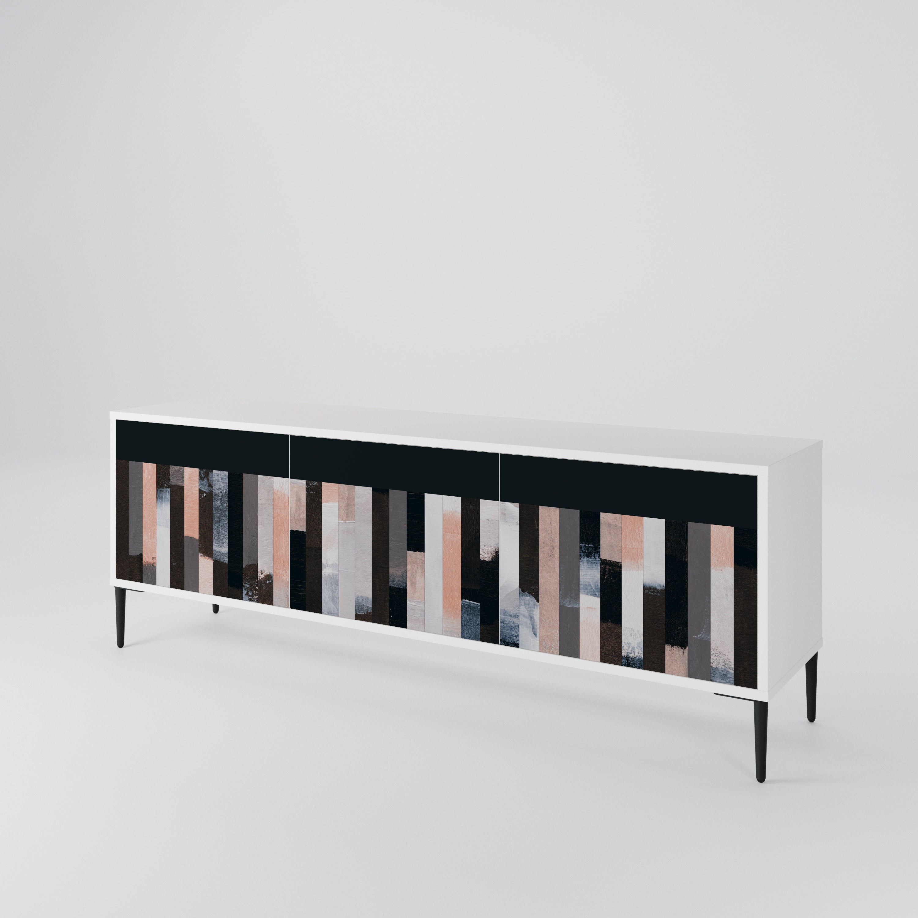 COLLAGE OF RECTANGLES 3-Door TV Cabinet