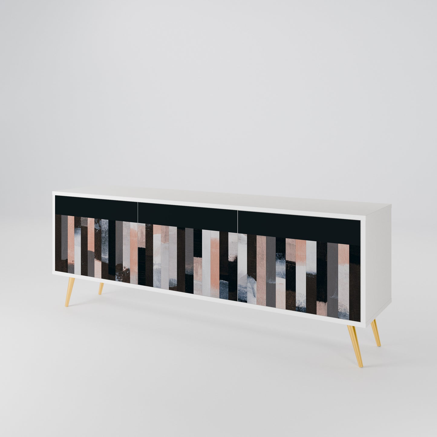 COLLAGE OF RECTANGLES 3-Door TV Cabinet