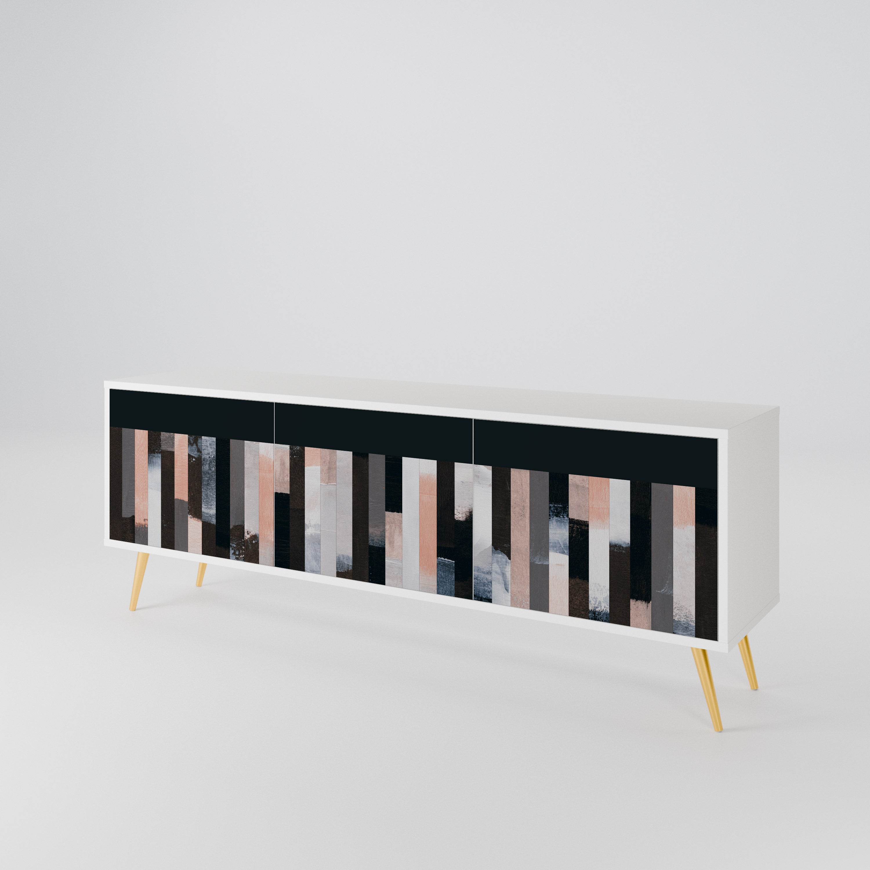 COLLAGE OF RECTANGLES 3-Door TV Cabinet