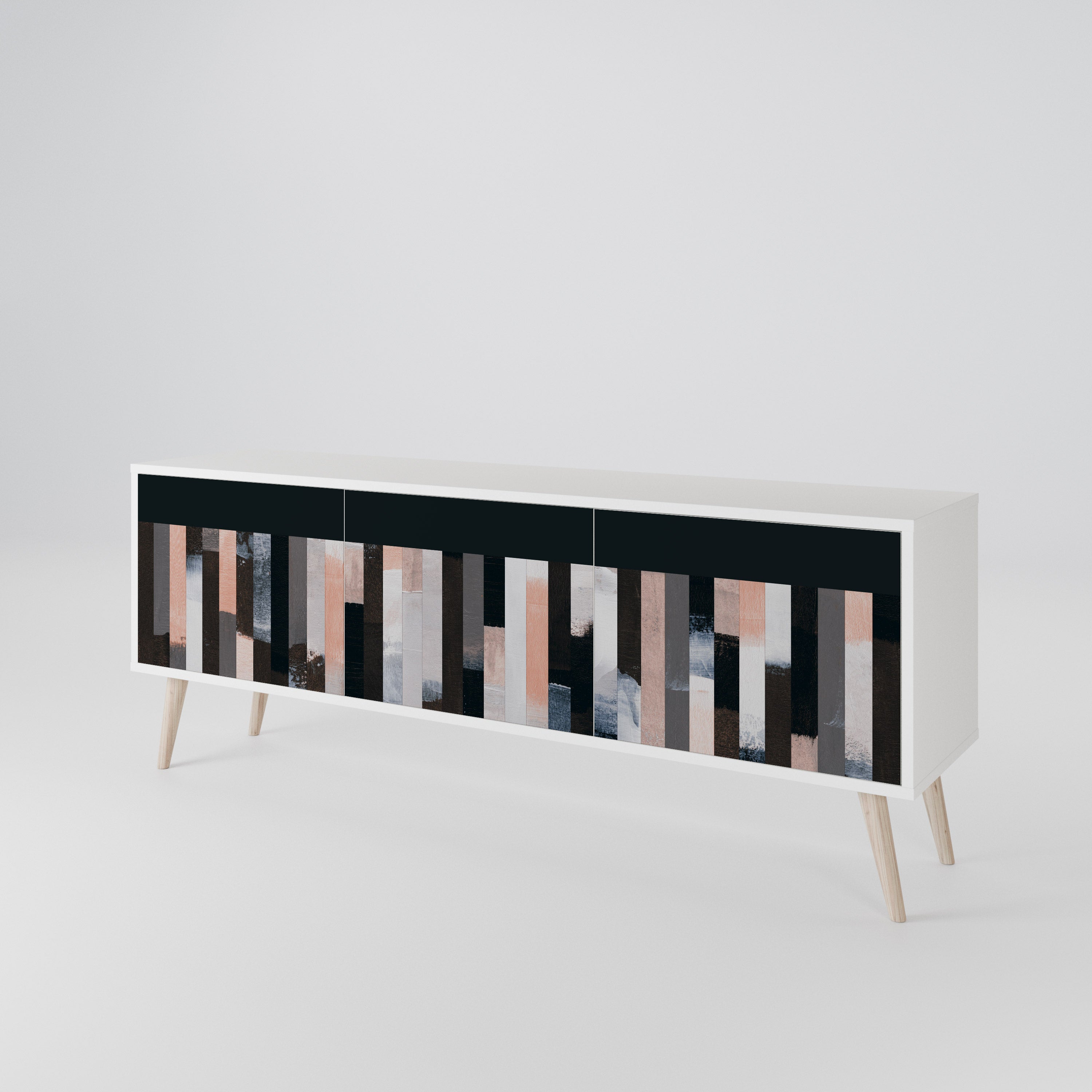 COLLAGE OF RECTANGLES 3-Door TV Cabinet