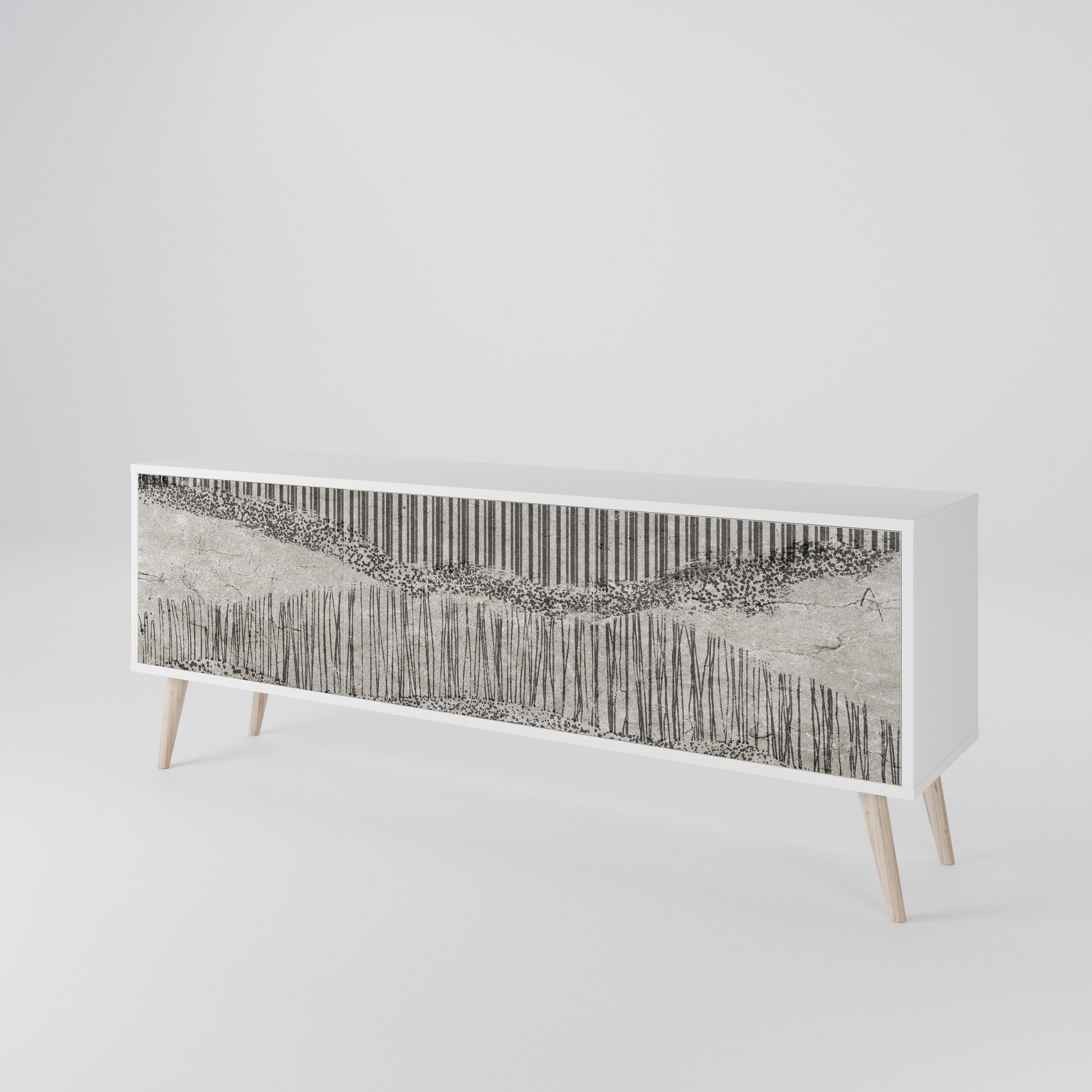 GRAIN LINES 3-Door TV Cabinet