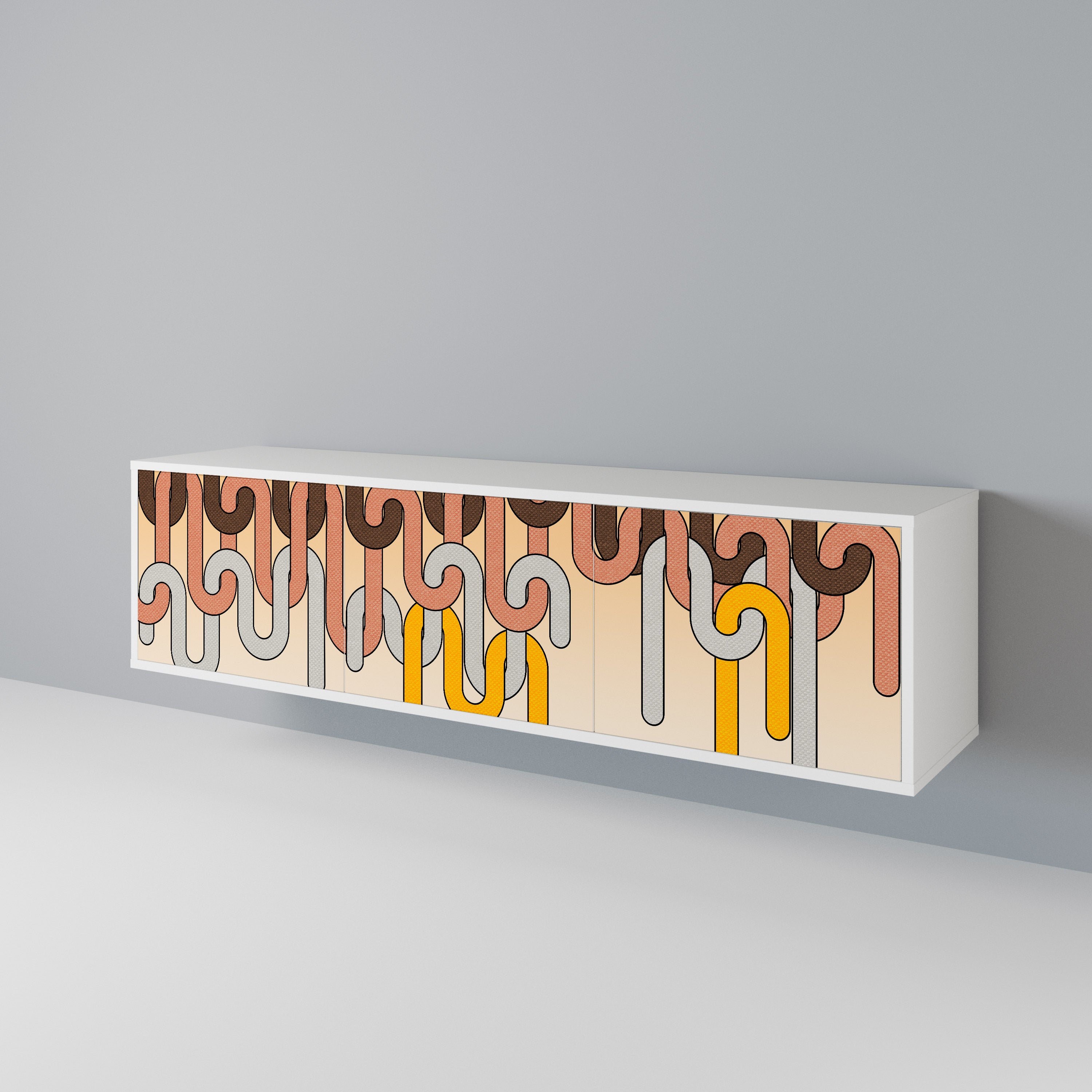 COLORFUL STRINGS 3-Door TV Cabinet