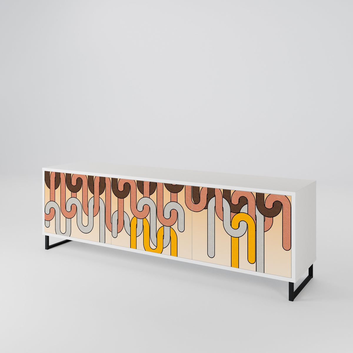 COLORFUL STRINGS 3-Door TV Cabinet