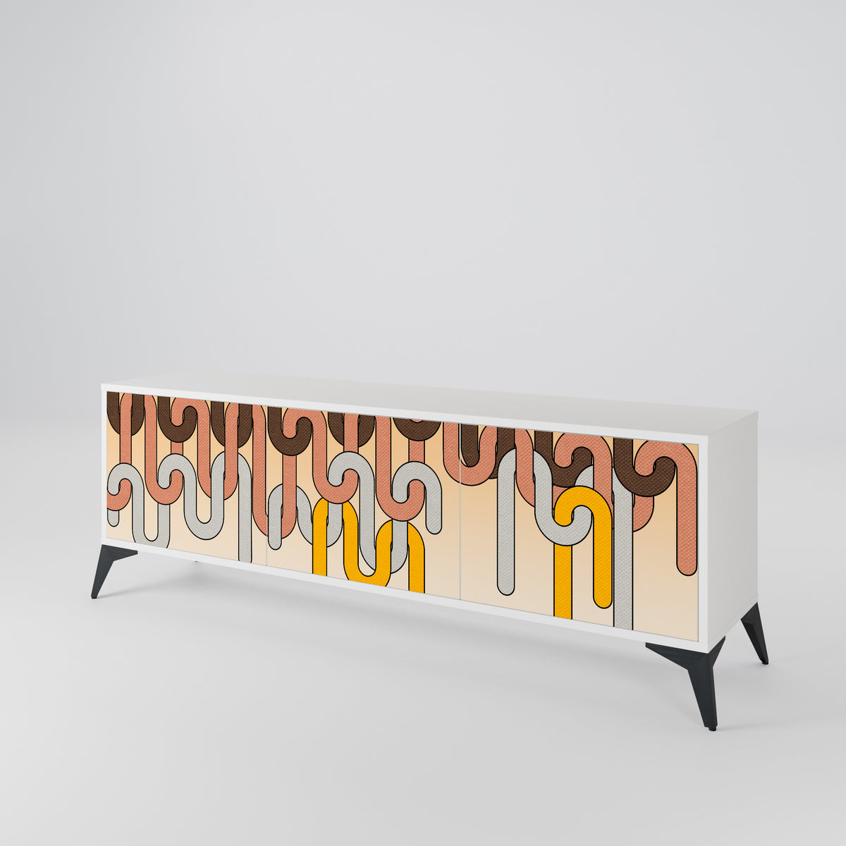 COLORFUL STRINGS 3-Door TV Cabinet
