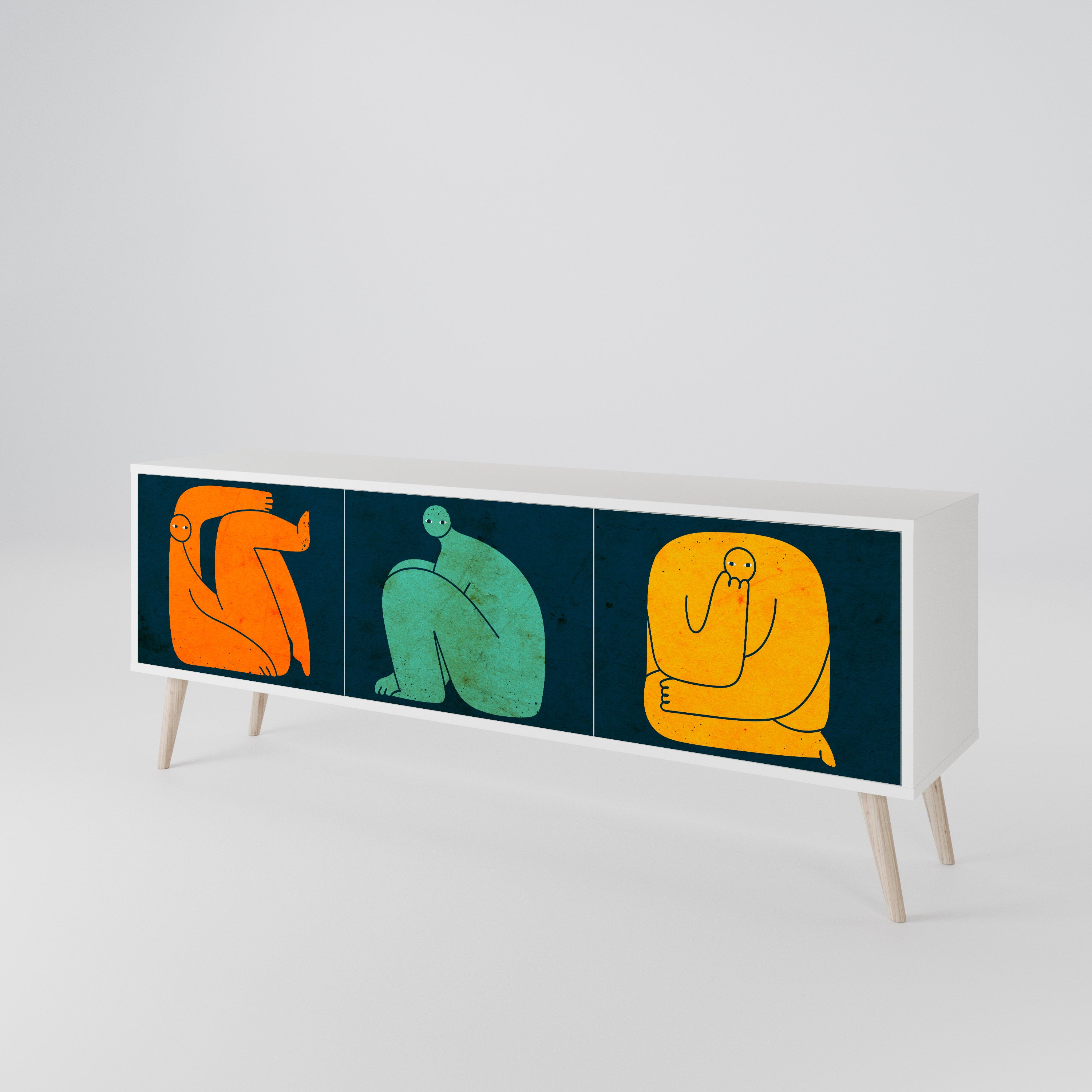 TOGETHER BUT SEPARATELY 3-Door TV Cabinet
