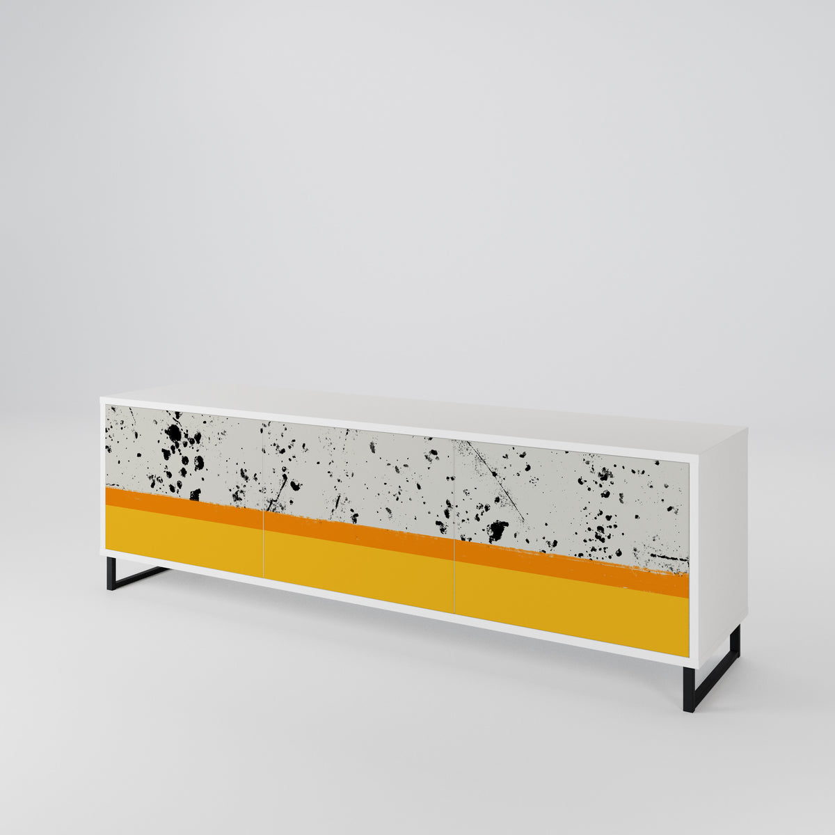 DYED BY ORANGE 3-Door TV Cabinet