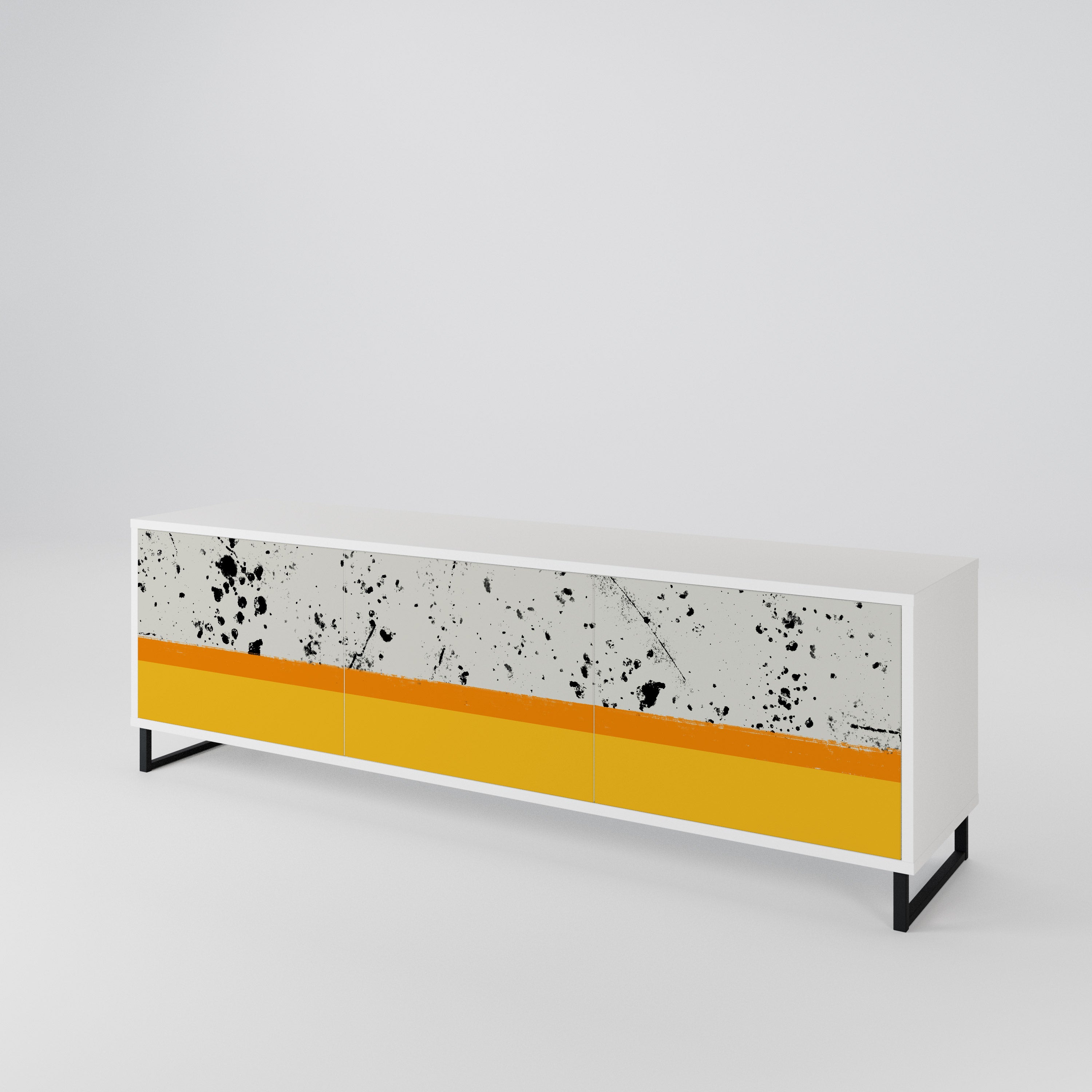 DYED BY ORANGE 3-Door TV Cabinet