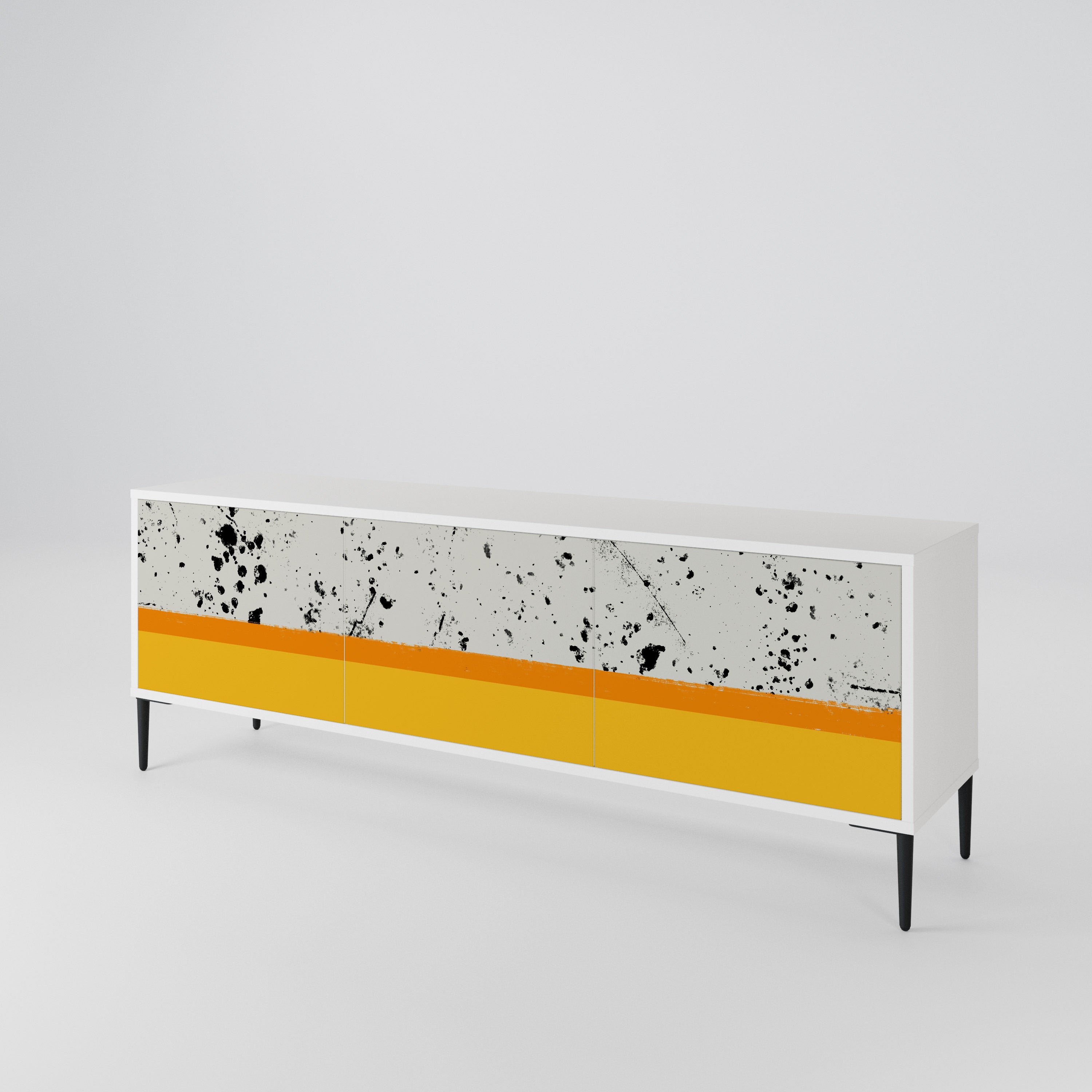 DYED BY ORANGE 3-Door TV Cabinet