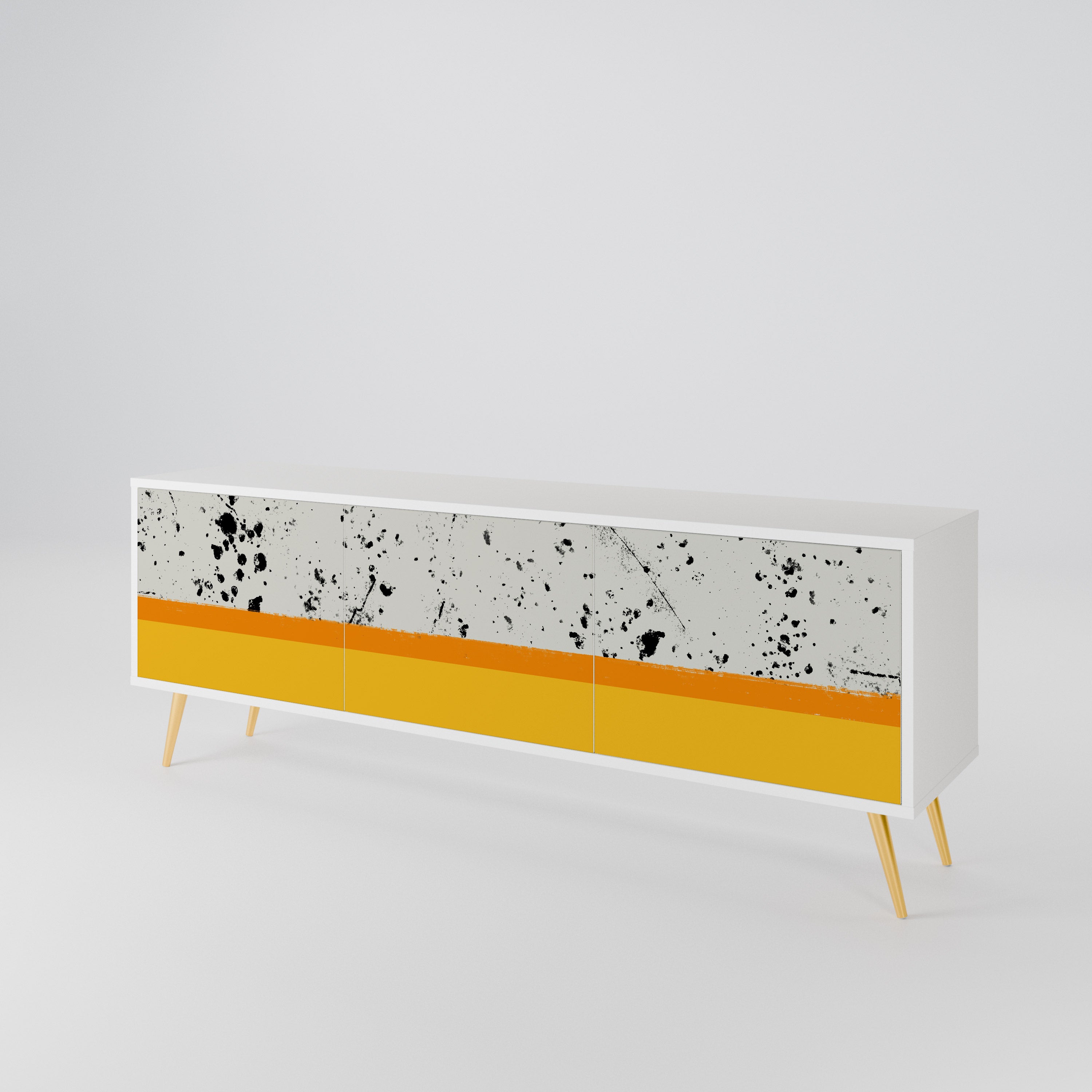 DYED BY ORANGE 3-Door TV Cabinet