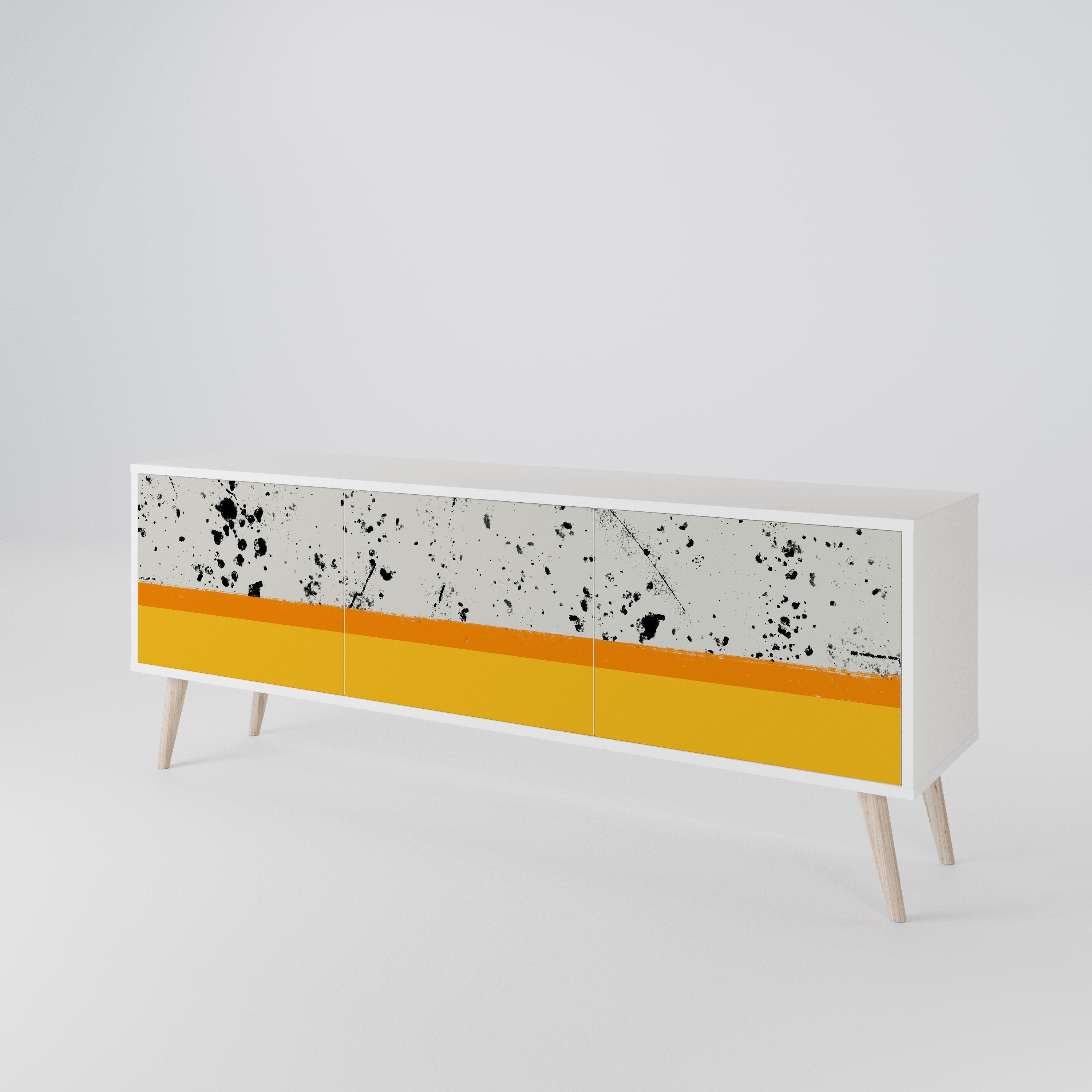 DYED BY ORANGE 3-Door TV Cabinet