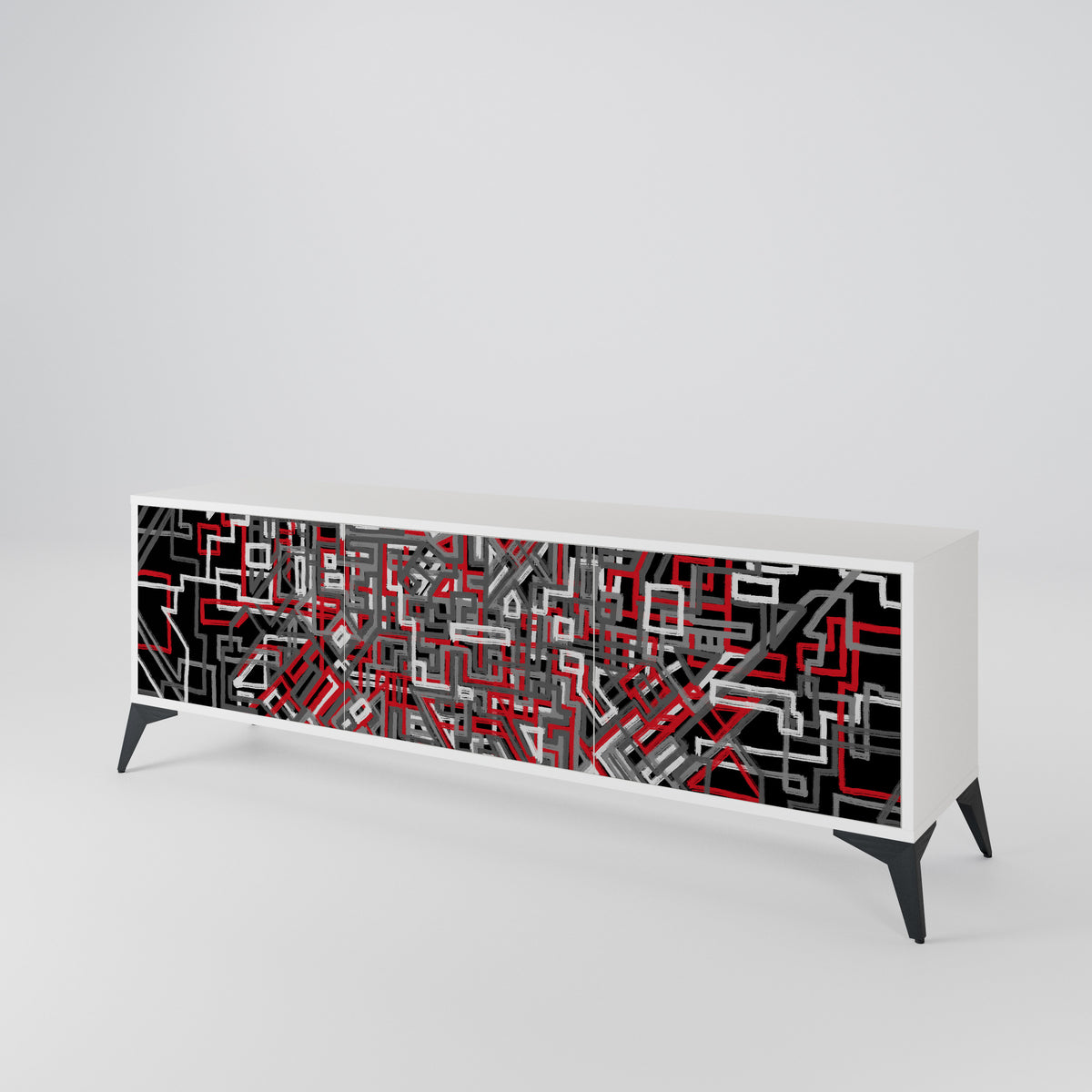 BROKEN LINES 3-Door TV Cabinet