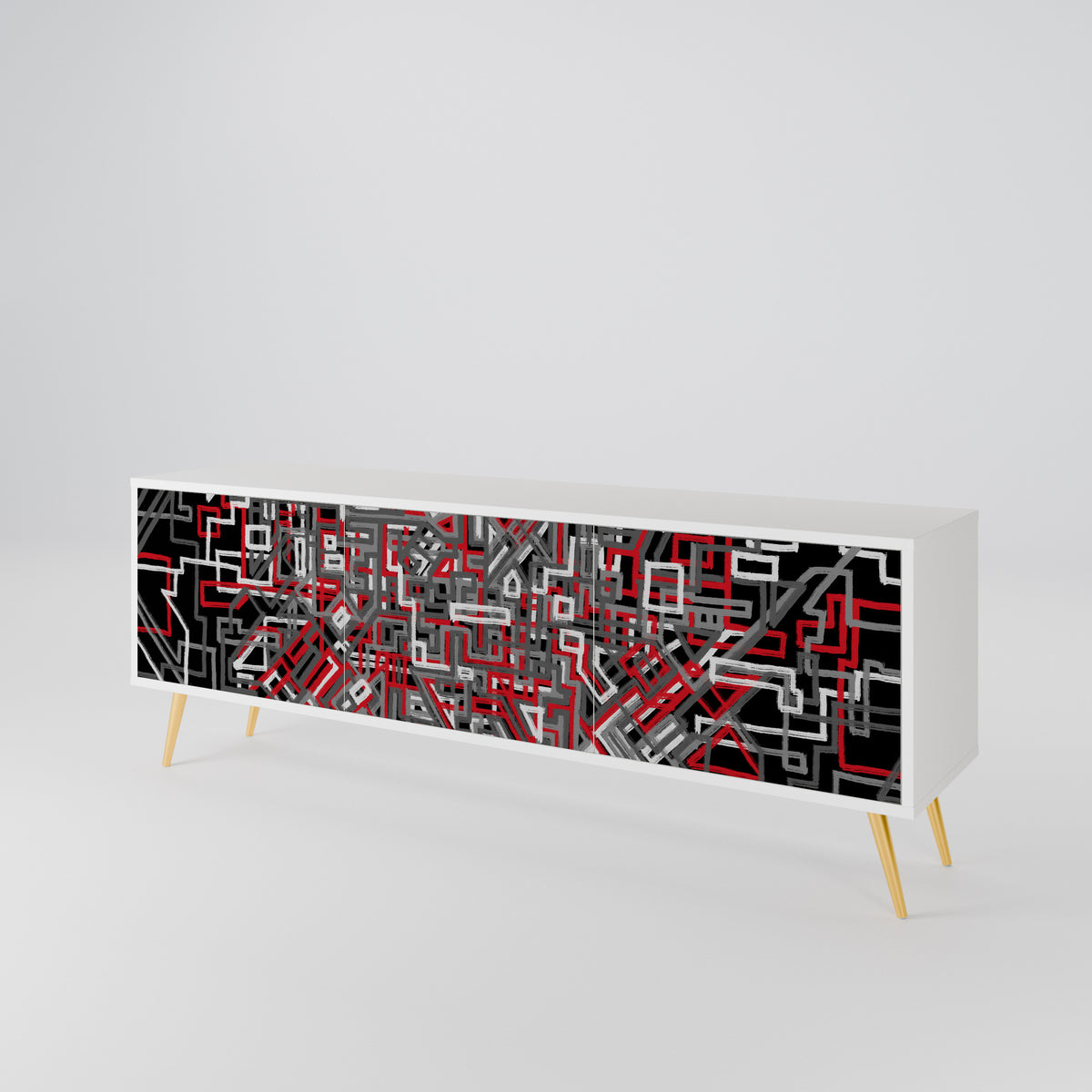 BROKEN LINES 3-Door TV Cabinet