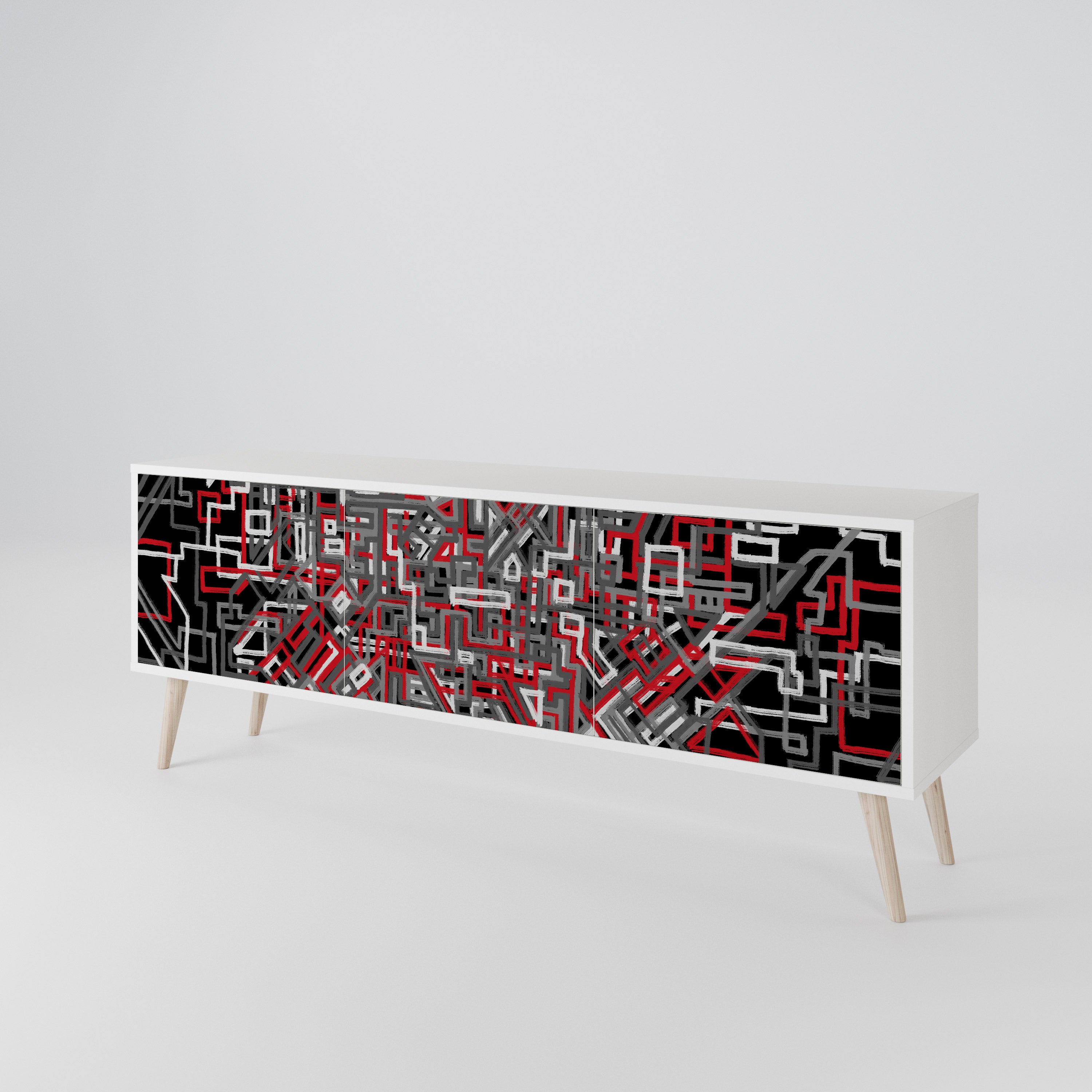 BROKEN LINES 3-Door TV Cabinet