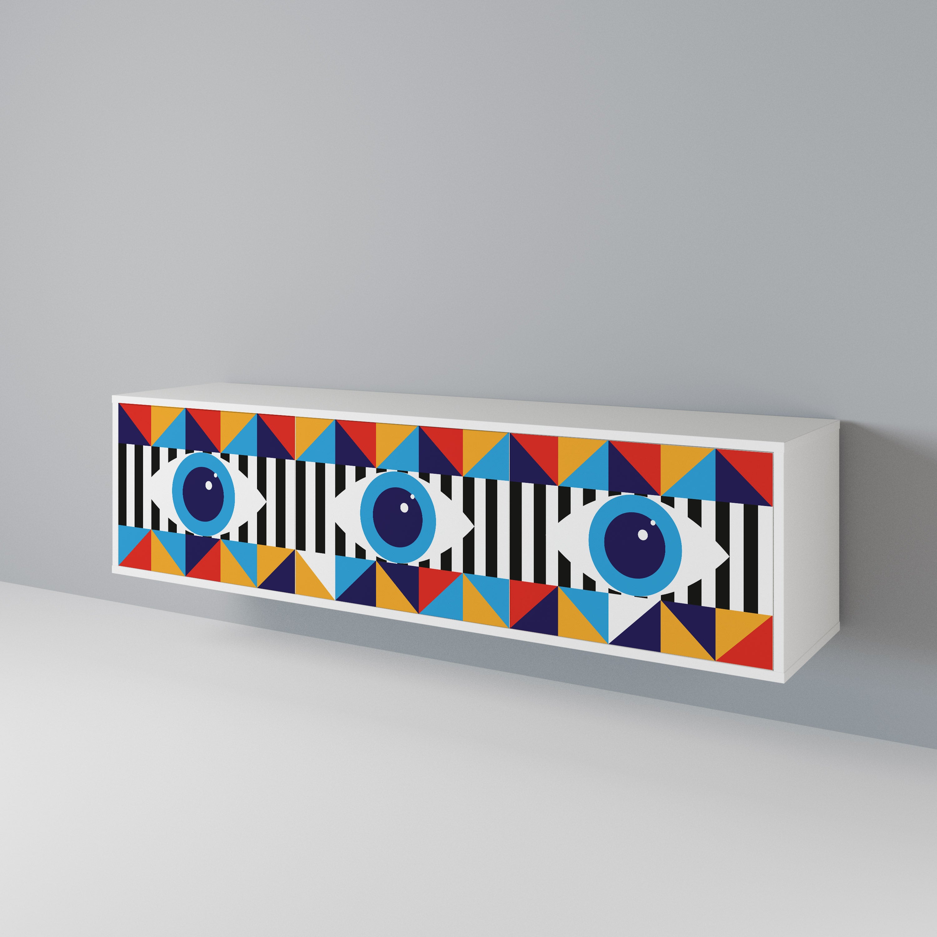 ABSTRACTION AND GEOMETRY 3-Door TV Cabinet