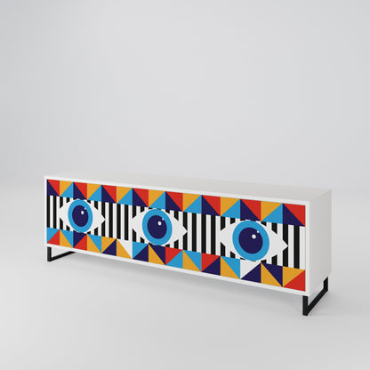 ABSTRACTION AND GEOMETRY 3-Door TV Cabinet