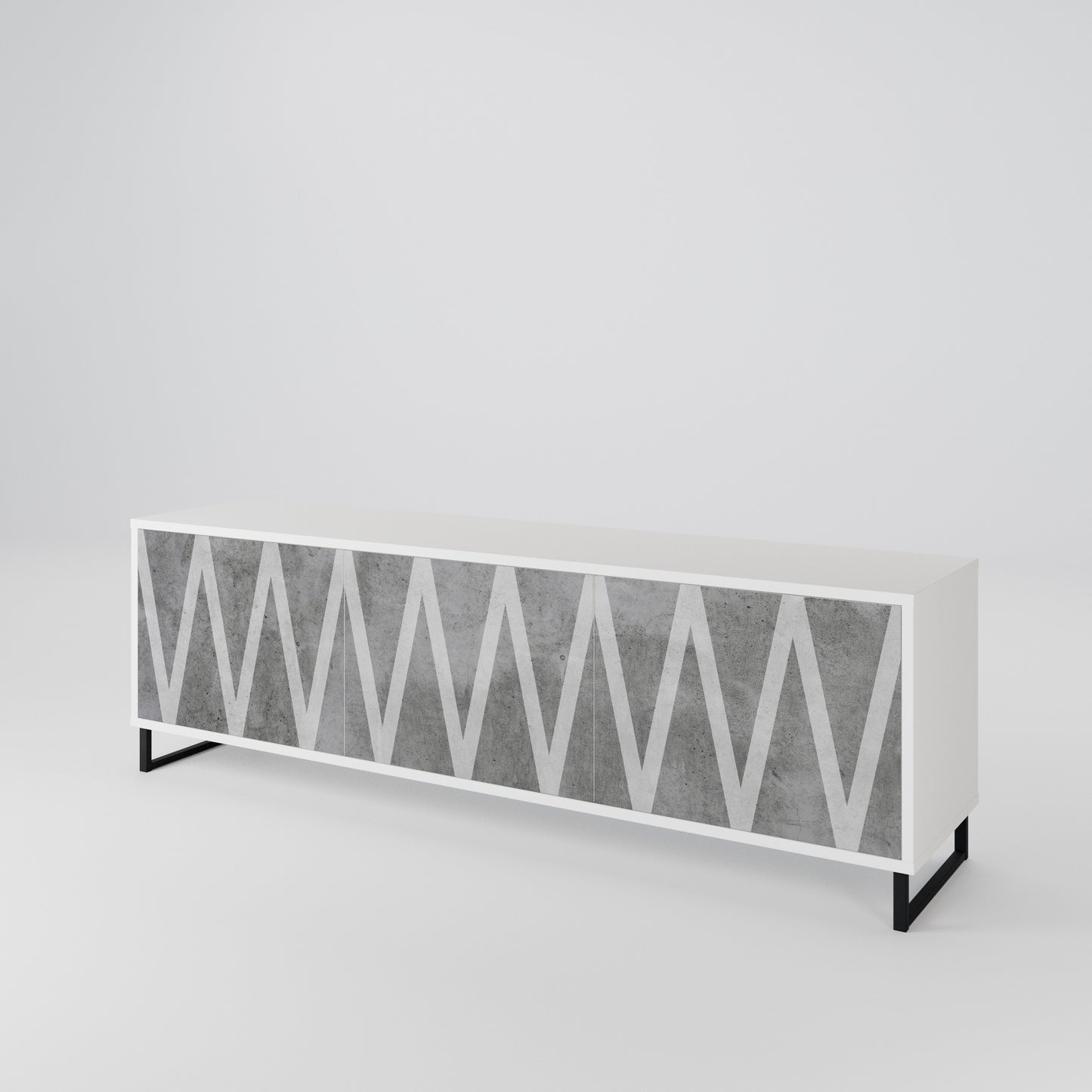 SOLID ZIG ZAG 3-Door TV Cabinet
