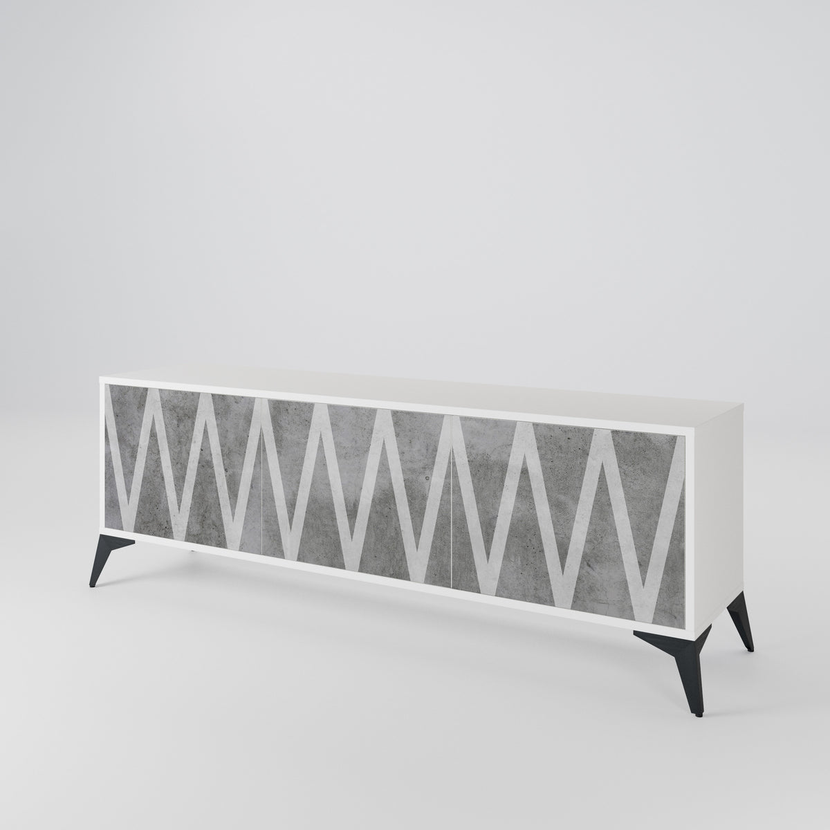 SOLID ZIG ZAG 3-Door TV Cabinet
