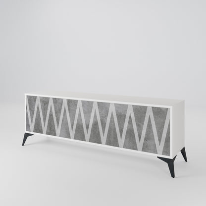 SOLID ZIG ZAG 3-Door TV Cabinet