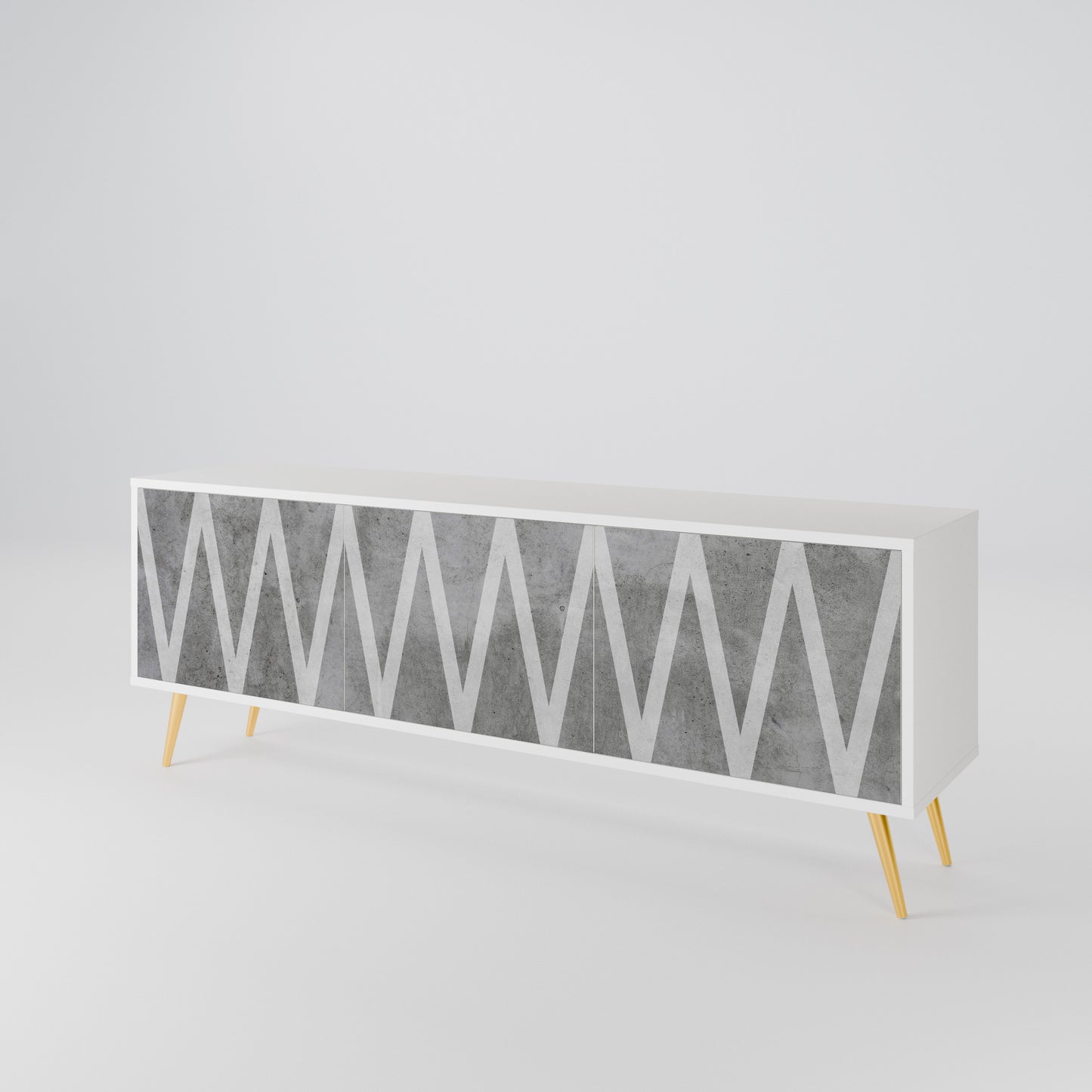 SOLID ZIG ZAG 3-Door TV Cabinet