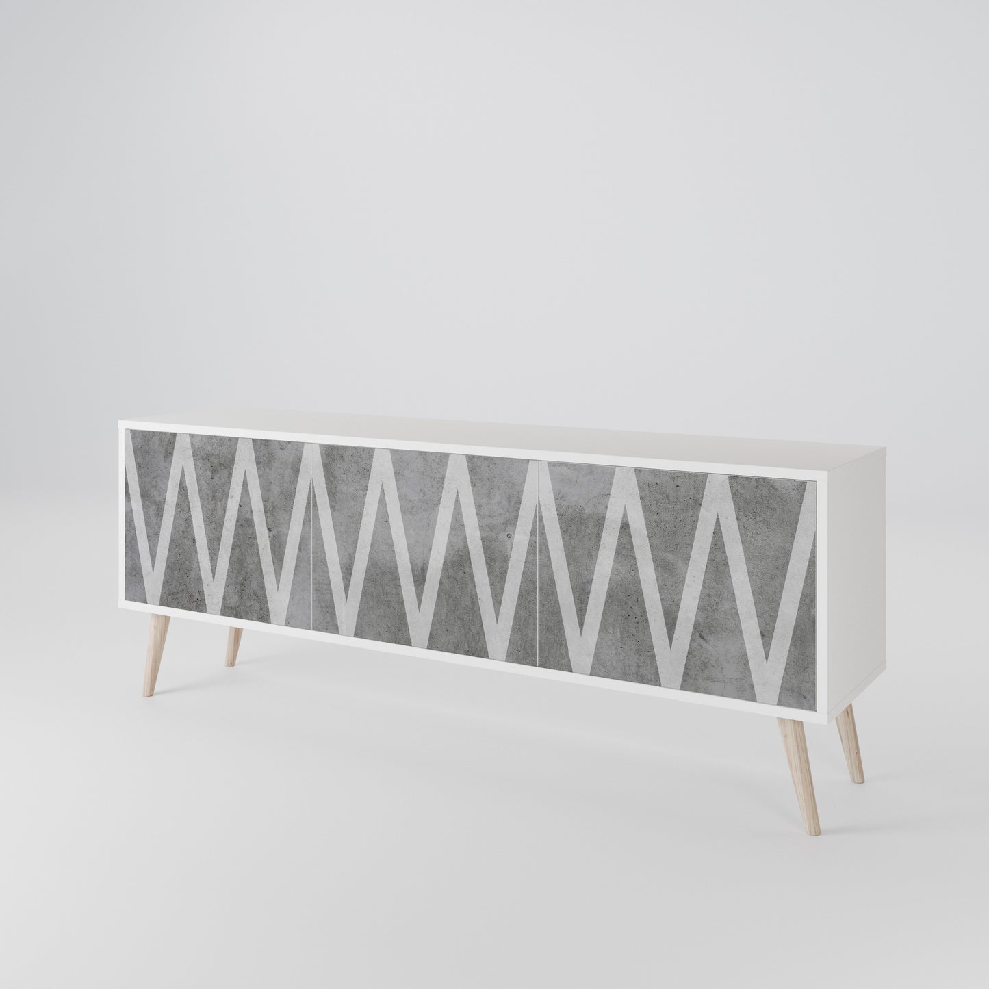 SOLID ZIG ZAG 3-Door TV Cabinet