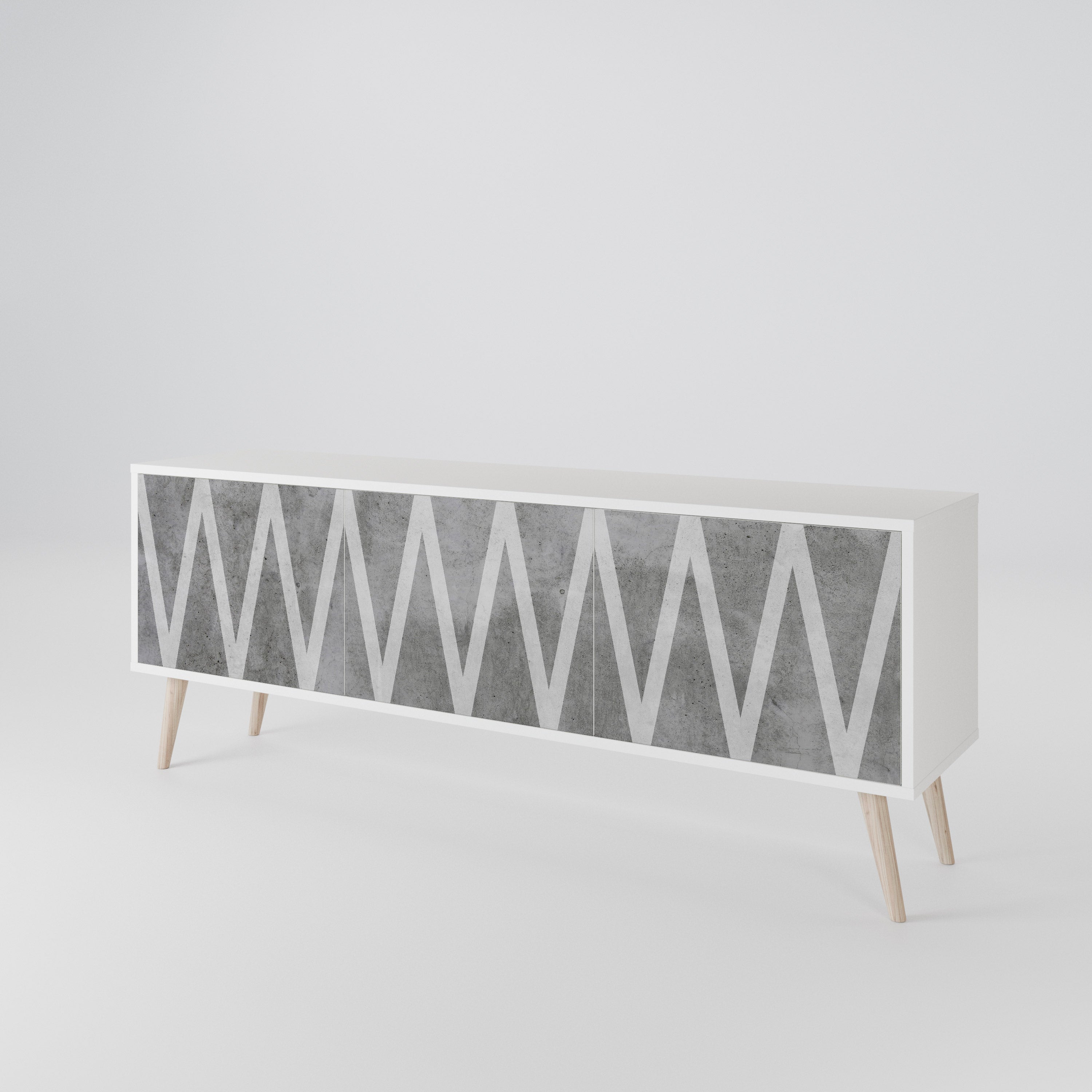 SOLID ZIG ZAG 3-Door TV Cabinet