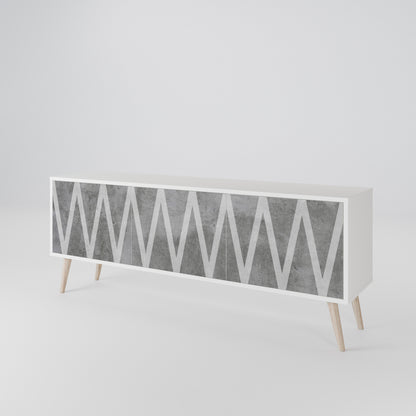 SOLID ZIG ZAG 3-Door TV Cabinet