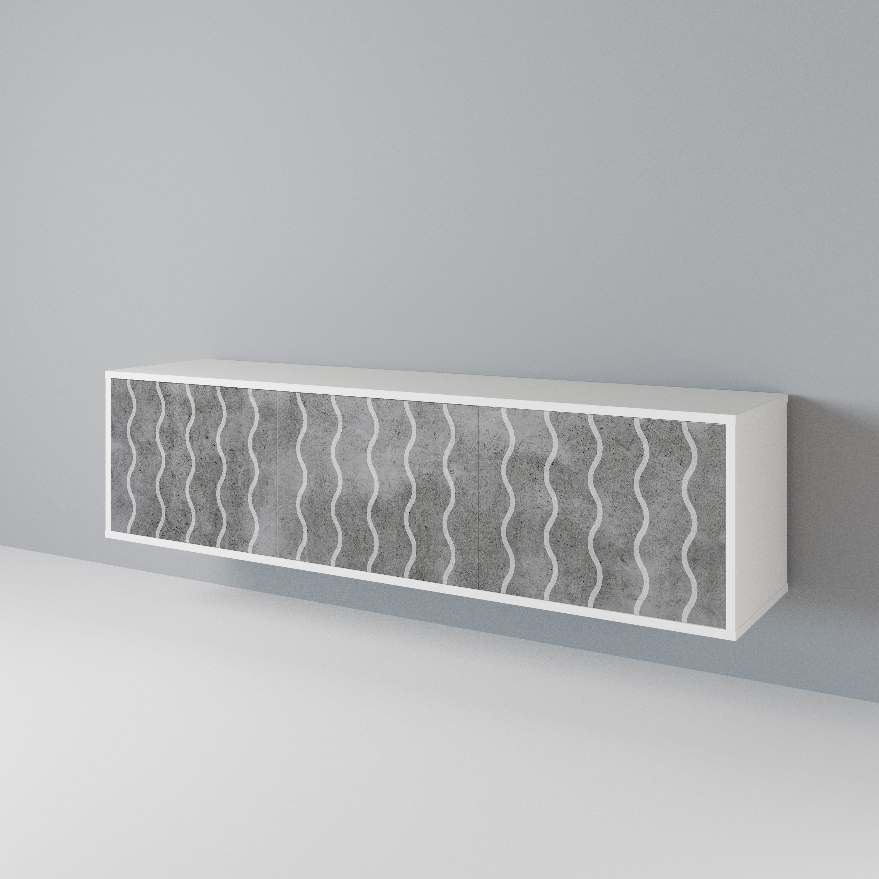 WAVES OF CONCRETE 3-Door TV Cabinet