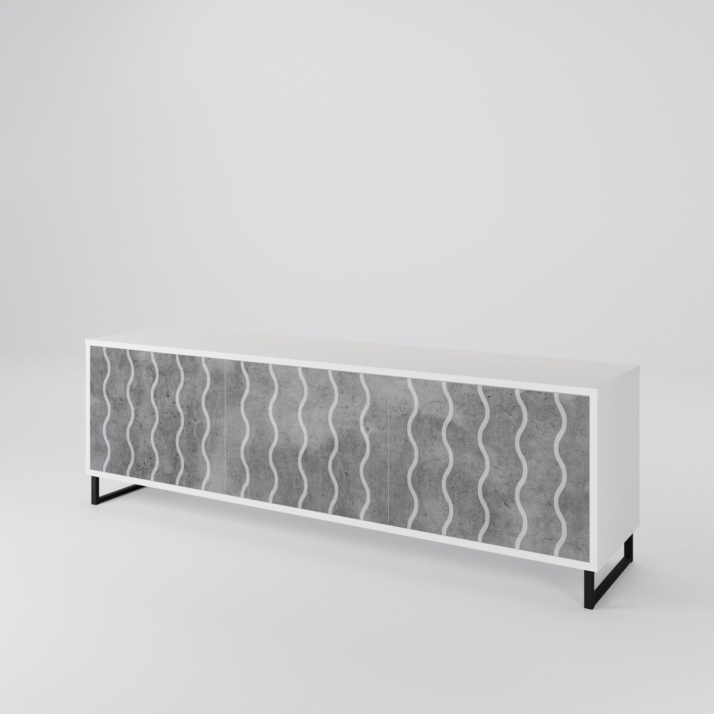 WAVES OF CONCRETE 3-Door TV Cabinet