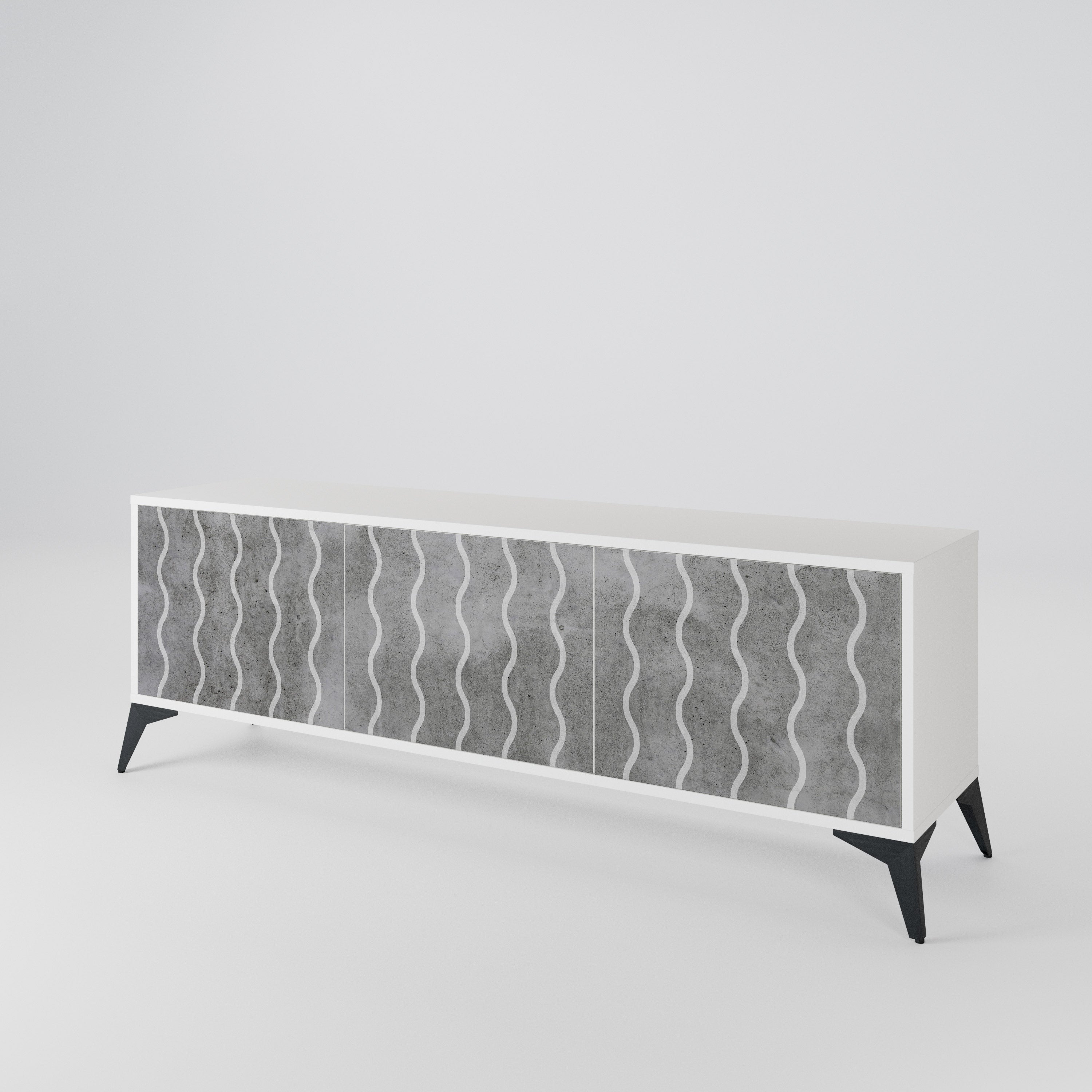WAVES OF CONCRETE 3-Door TV Cabinet