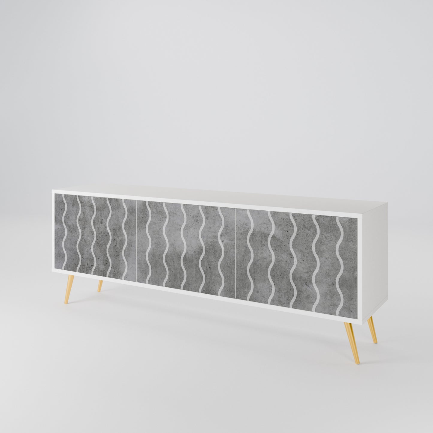 WAVES OF CONCRETE 3-Door TV Cabinet