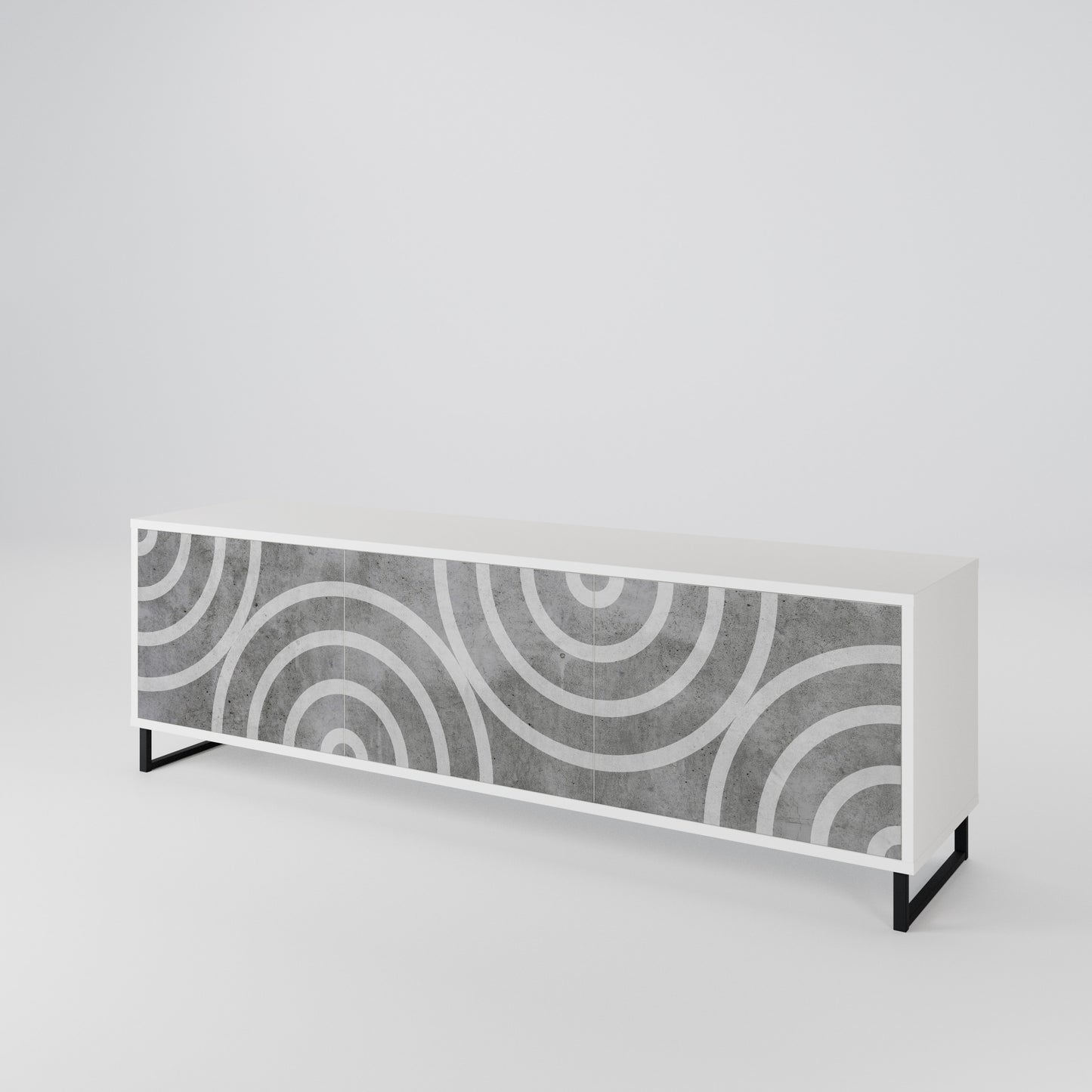 CIRCLE CONCRETE 3-Door TV Cabinet
