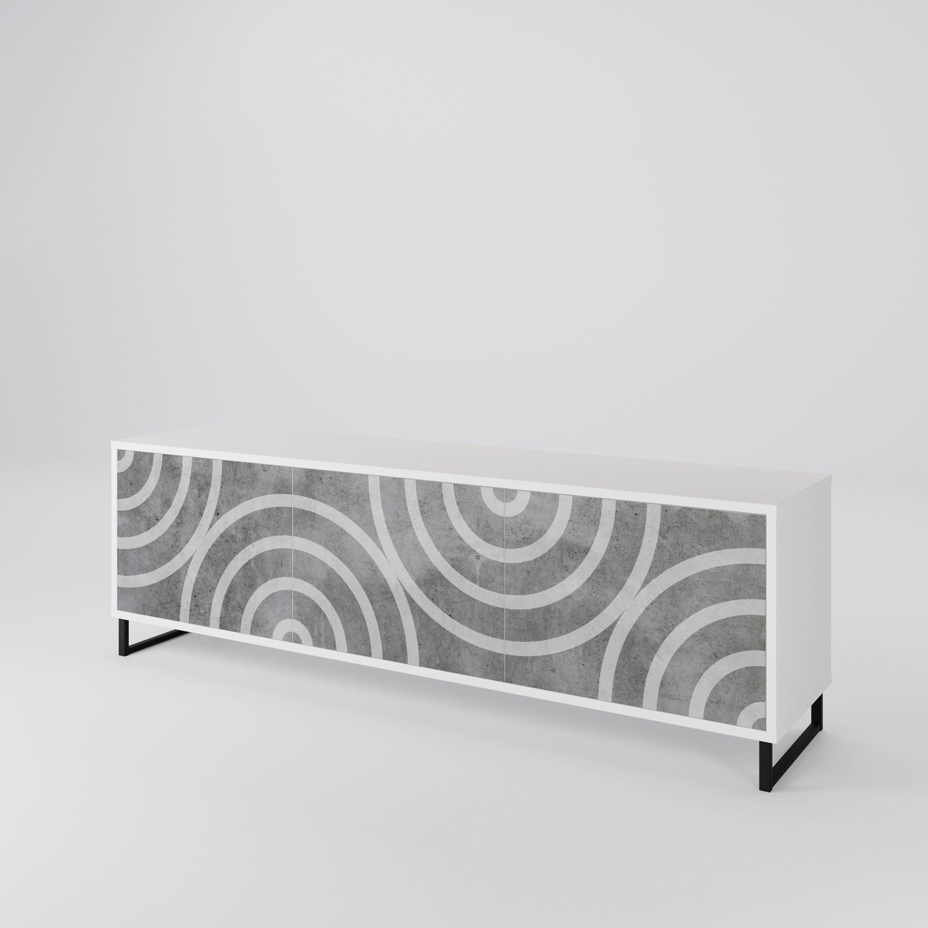 CIRCLE CONCRETE 3-Door TV Cabinet