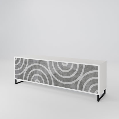 CIRCLE CONCRETE 3-Door TV Cabinet