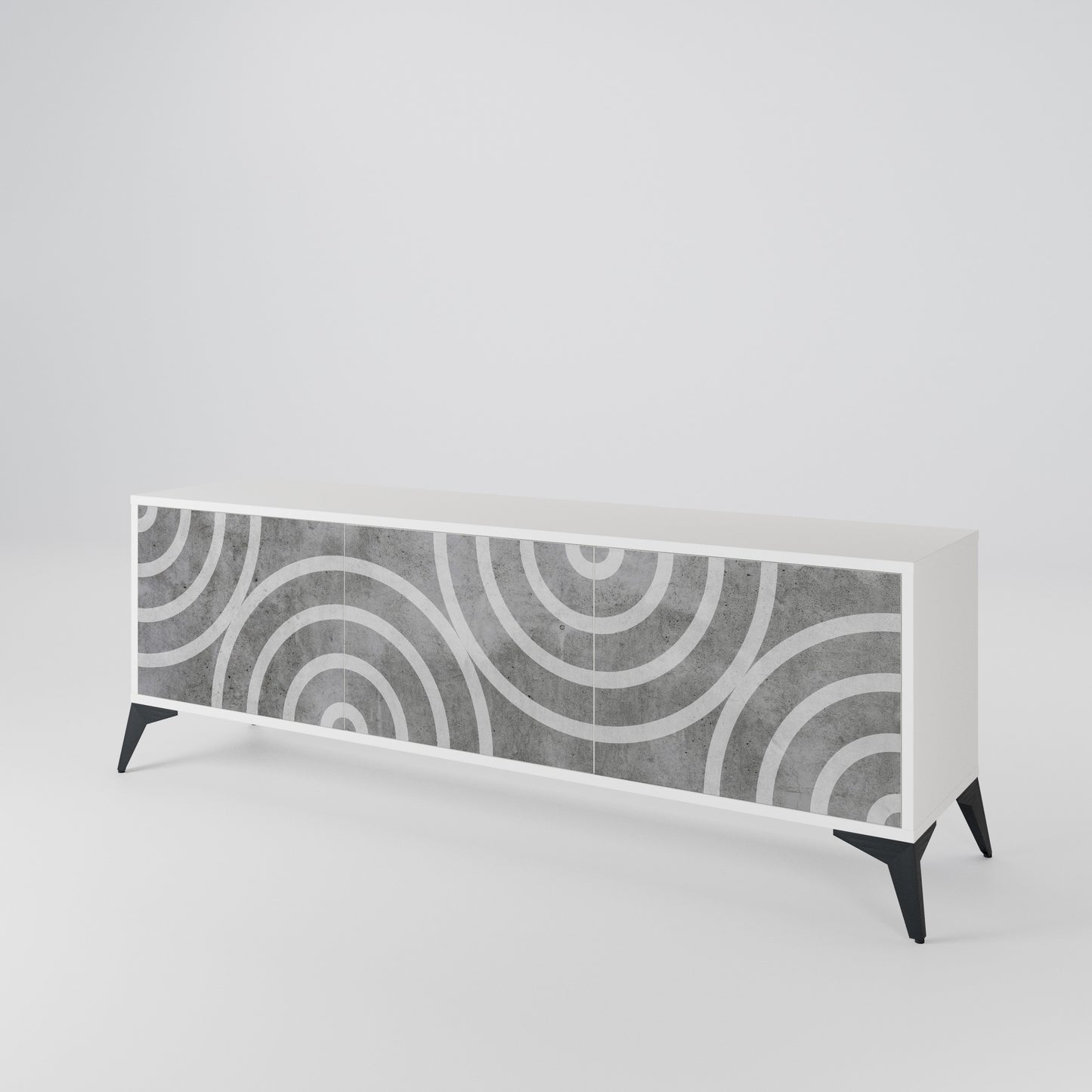 CIRCLE CONCRETE 3-Door TV Cabinet