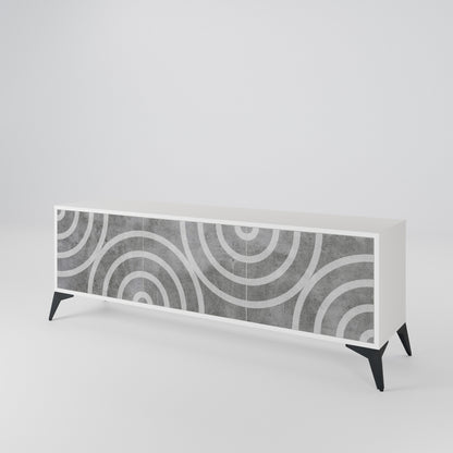 CIRCLE CONCRETE 3-Door TV Cabinet