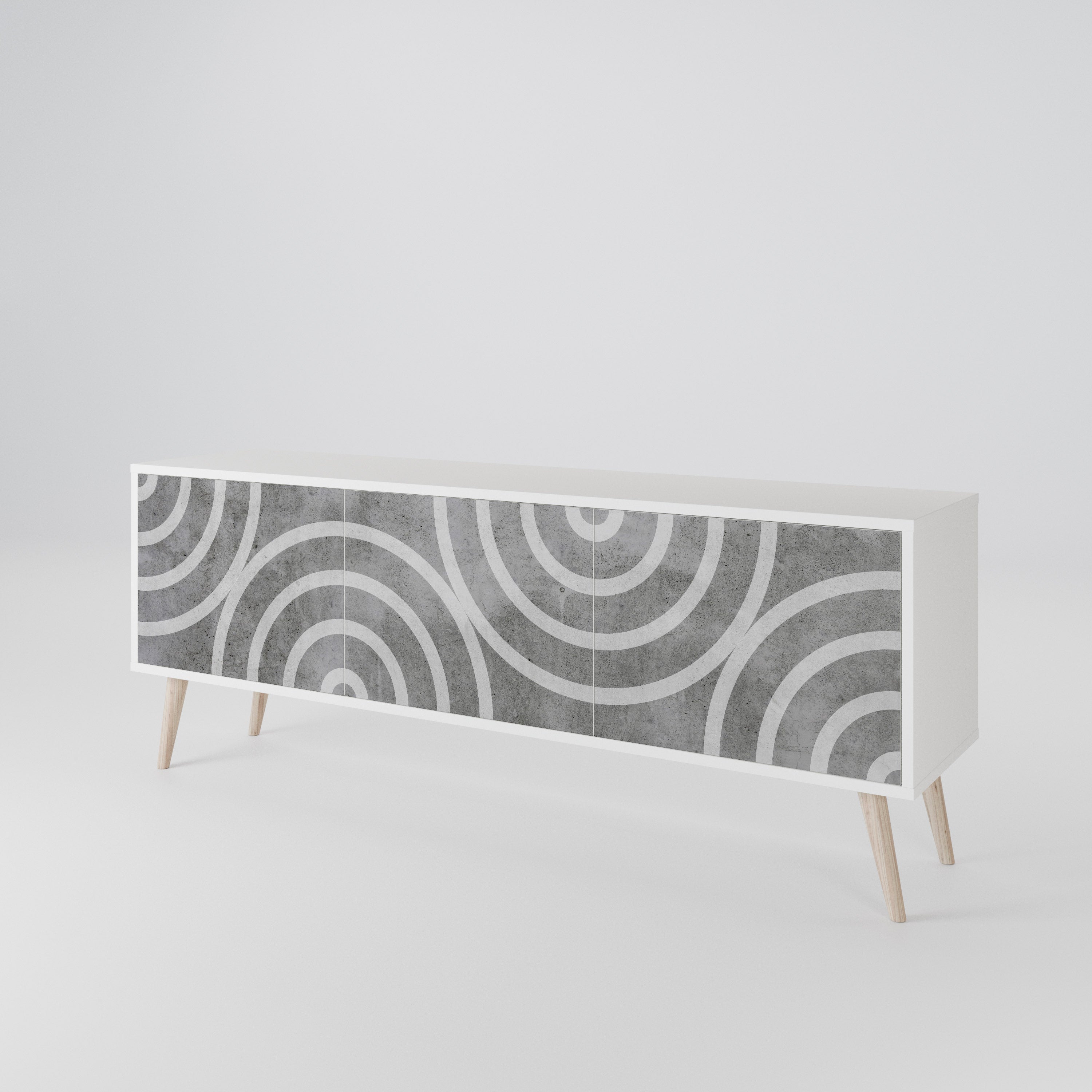 CIRCLE CONCRETE 3-Door TV Cabinet