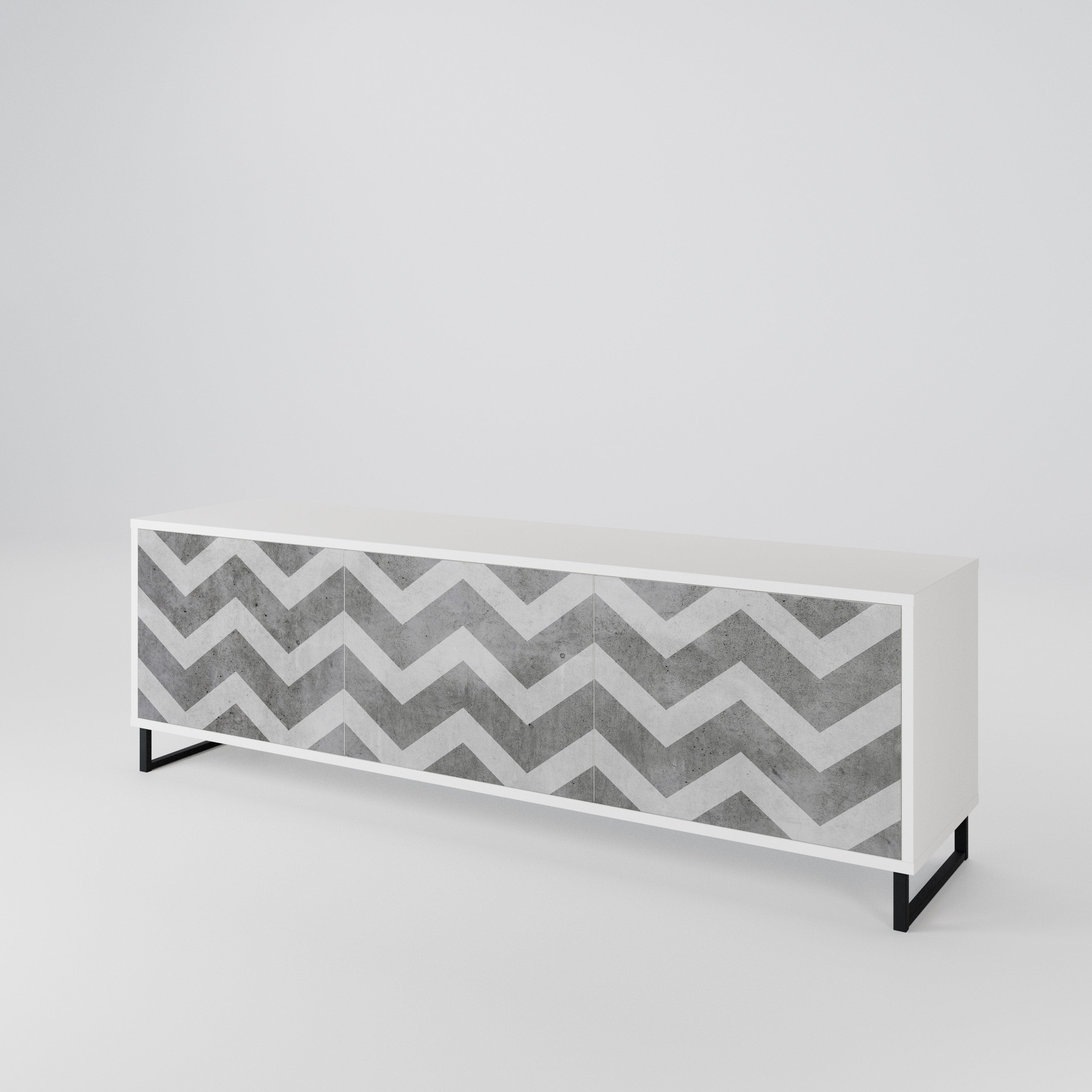 TOUGH ZIG ZAG 3-Door TV Cabinet