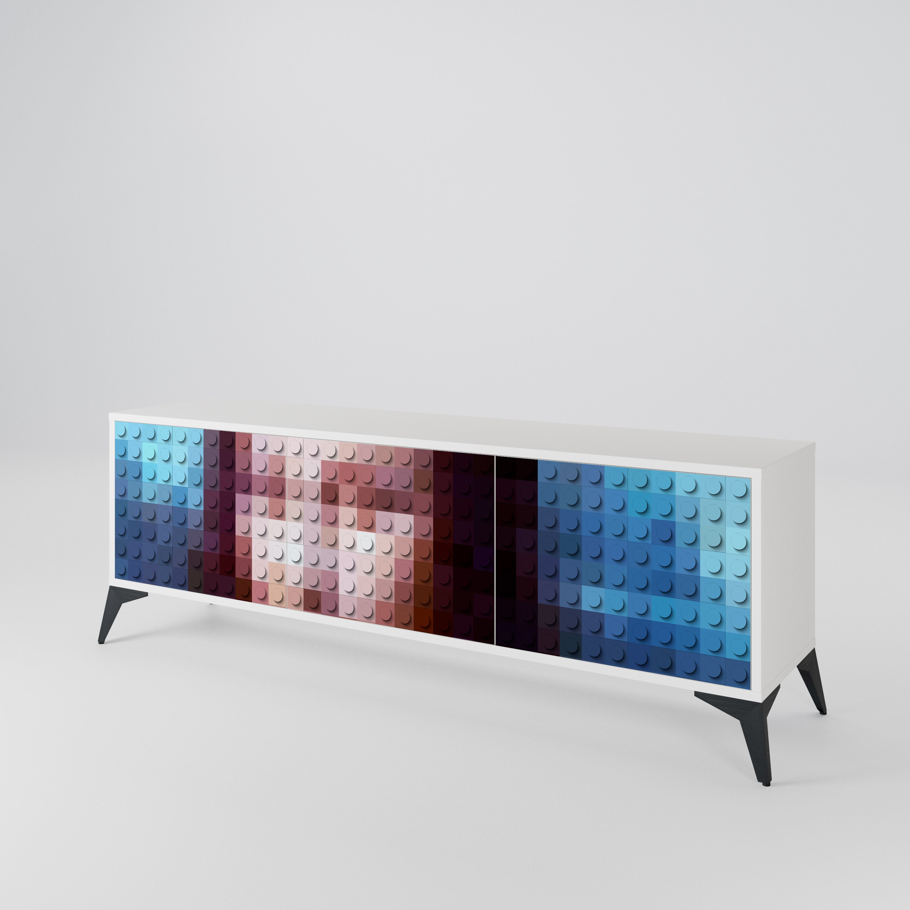 CONSTRUCTIVE ART 3-Door TV Cabinet