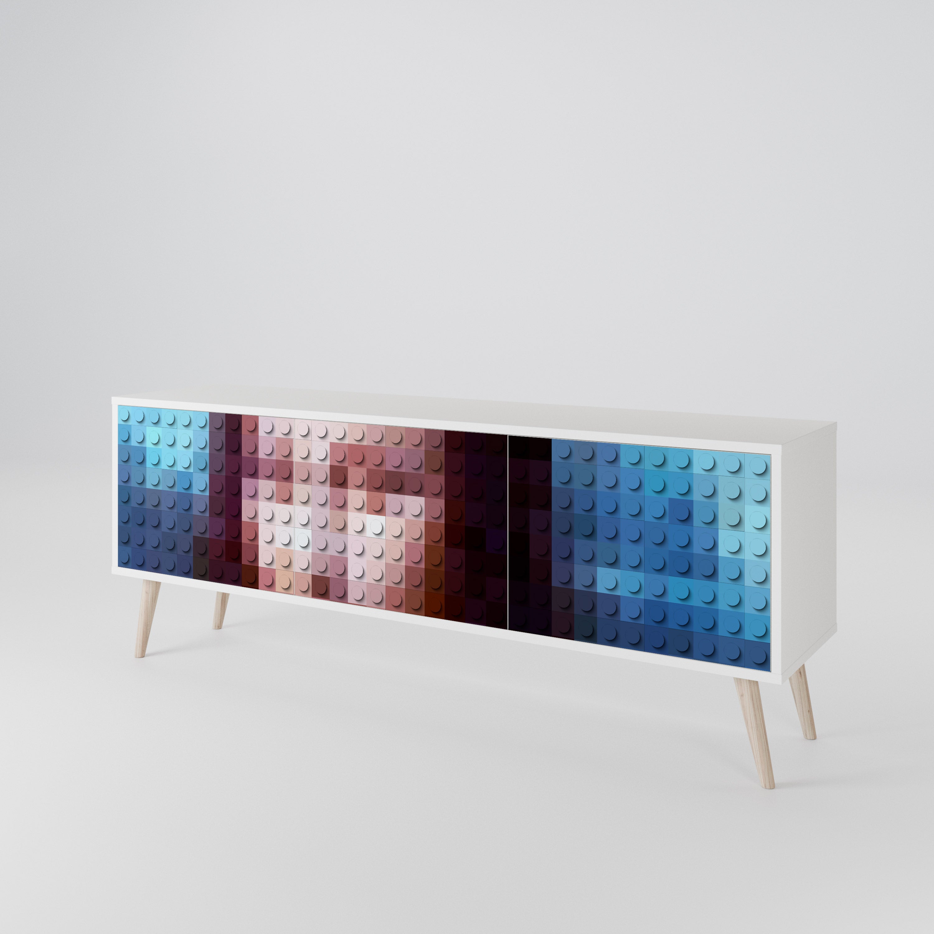 CONSTRUCTIVE ART 3-Door TV Cabinet