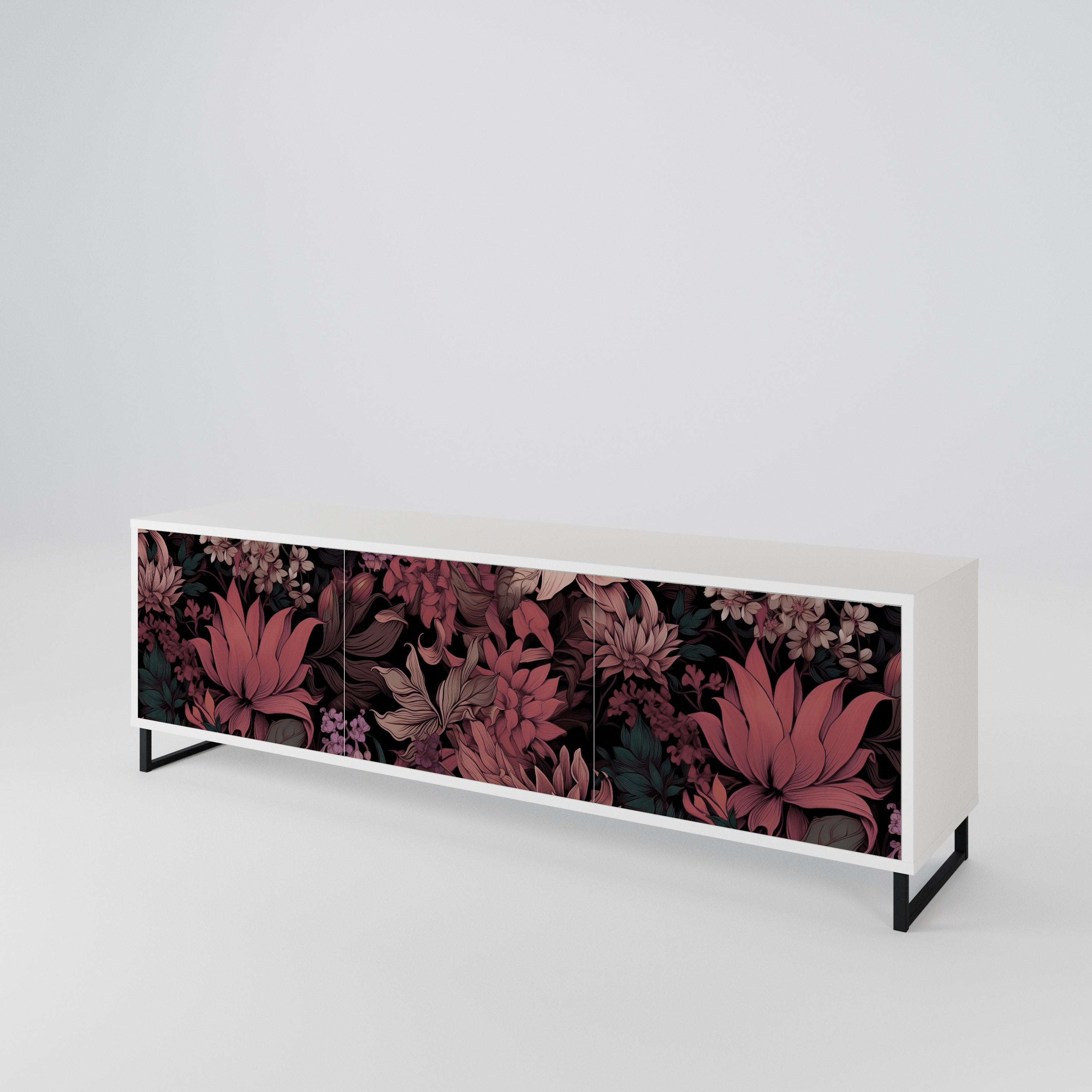 FLORAL WHISPER 3-Door TV Cabinet