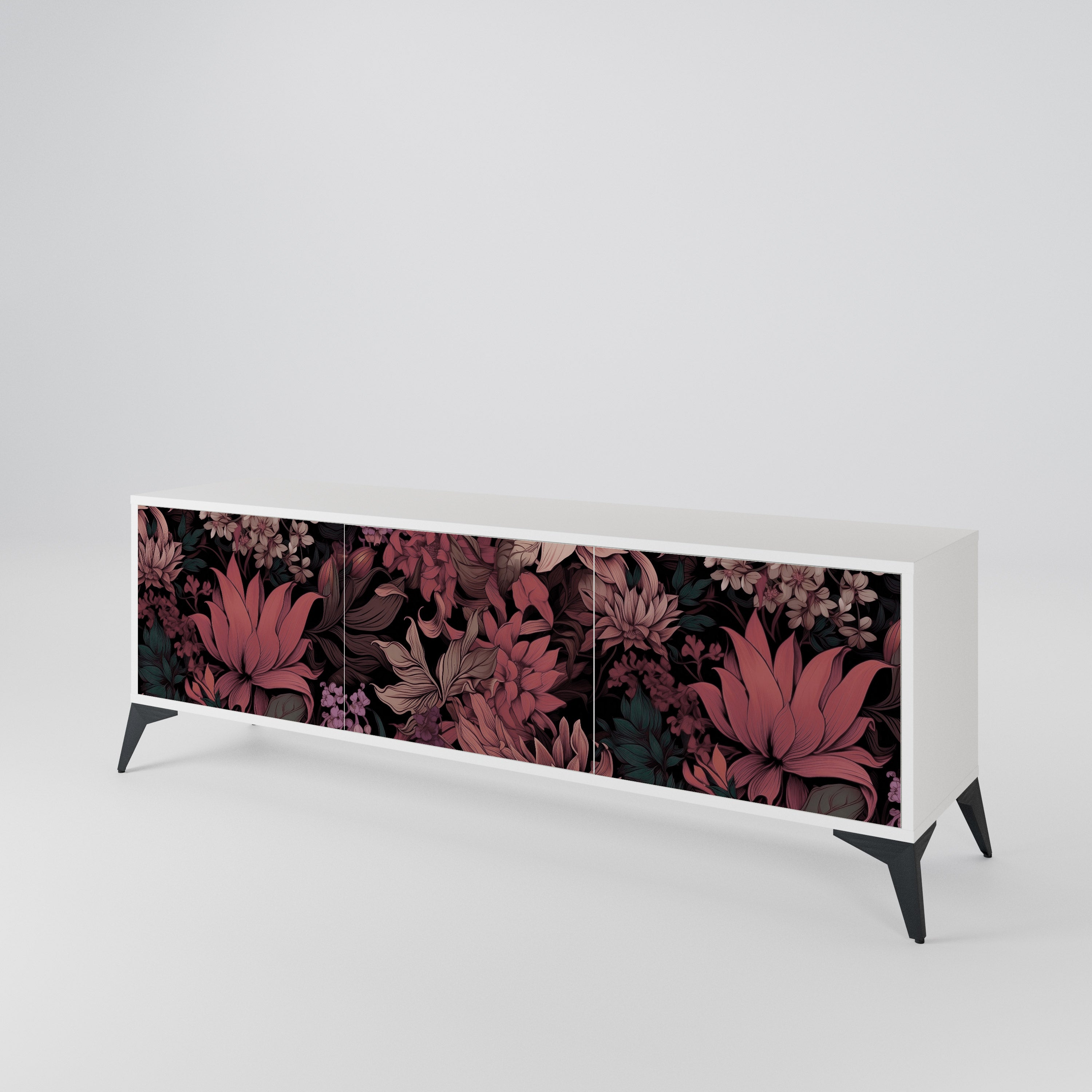 FLORAL WHISPER 3-Door TV Cabinet