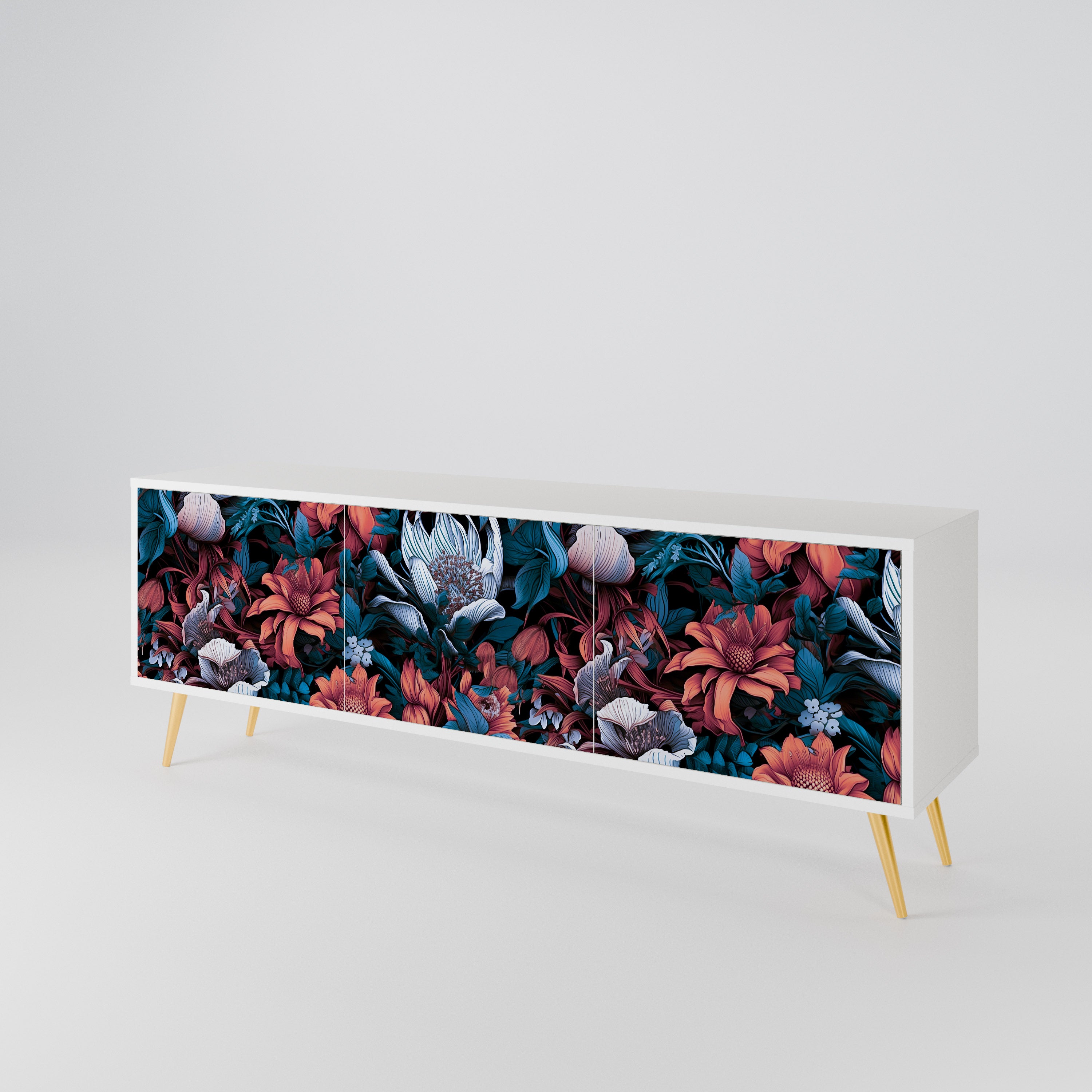 ETHEREAL BLOSSOMS 3-Door TV Cabinet