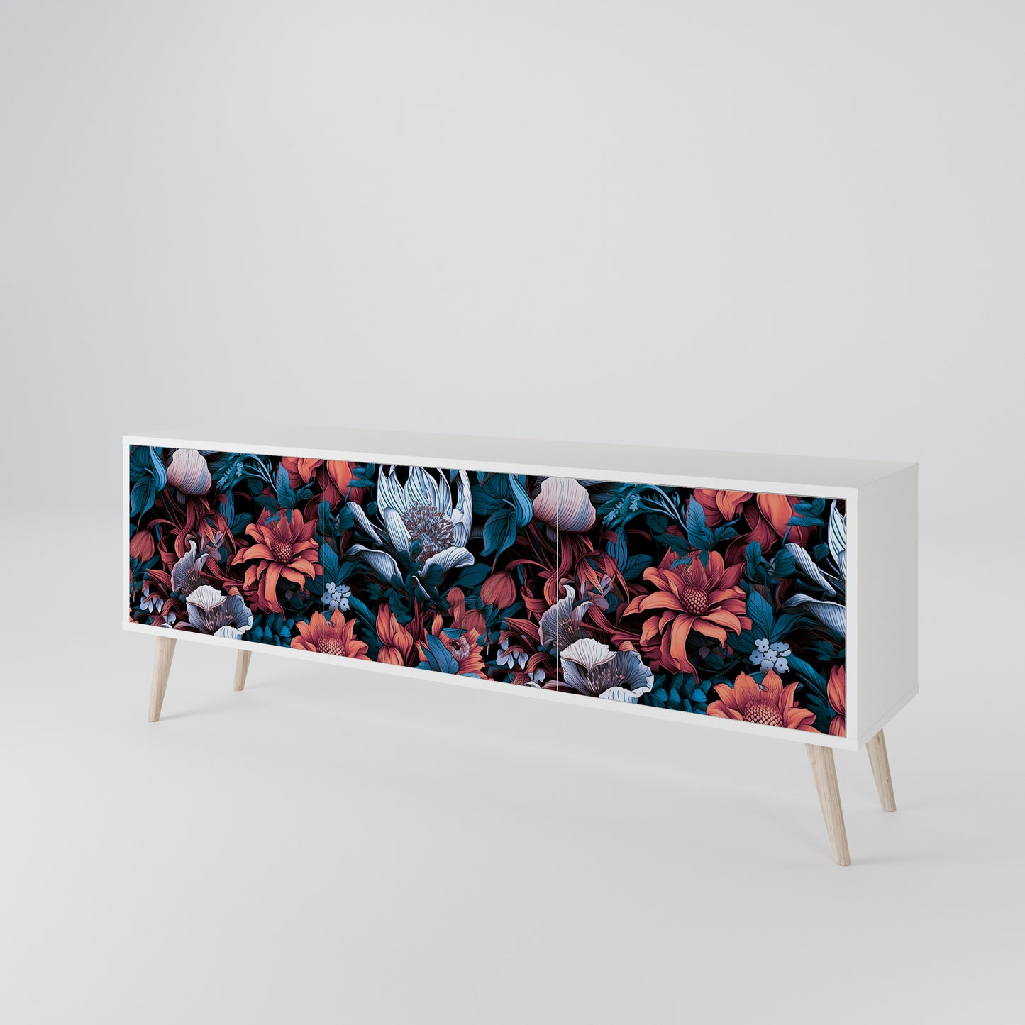 ETHEREAL BLOSSOMS 3-Door TV Cabinet
