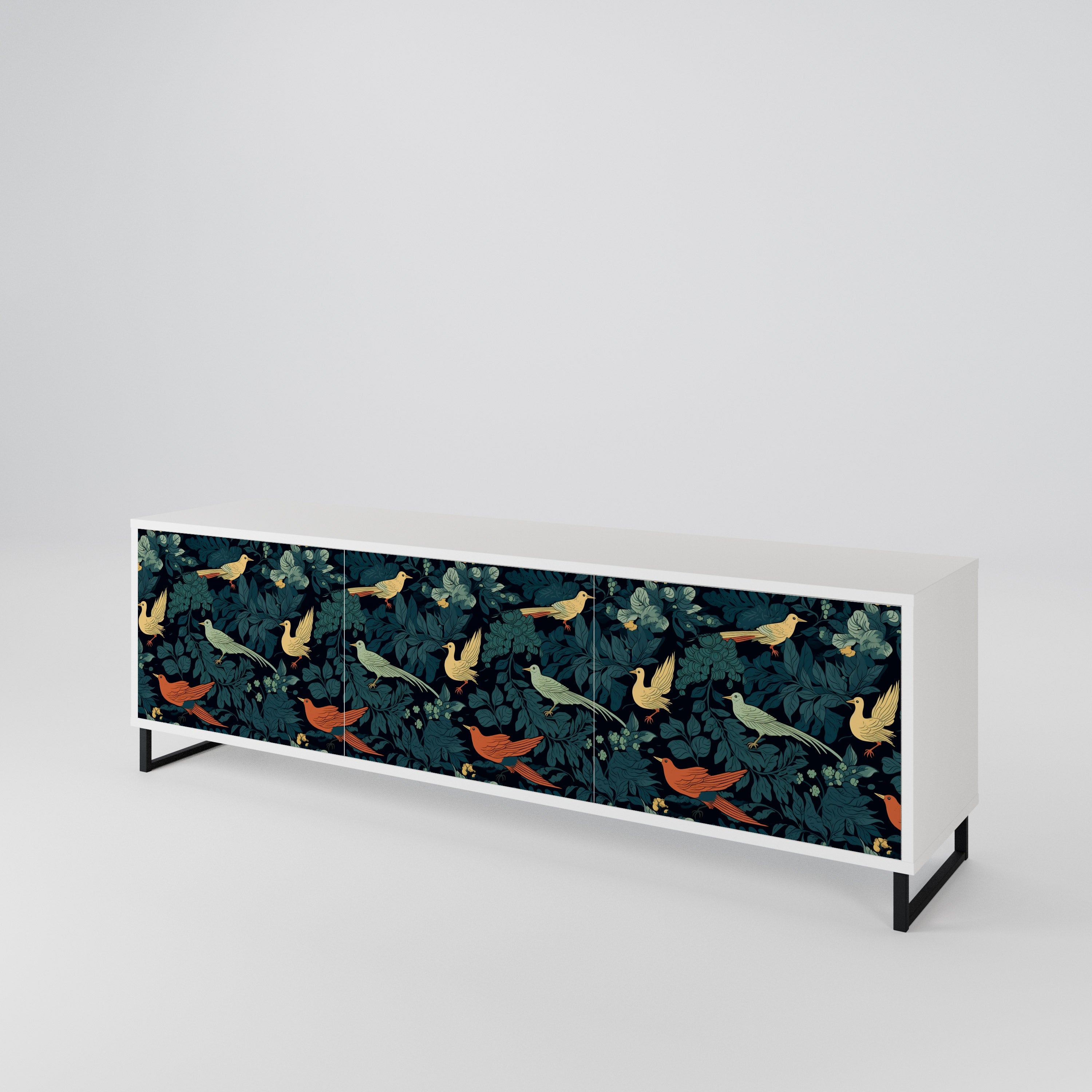 FOWL ORNAMENT 3-Door TV Cabinet