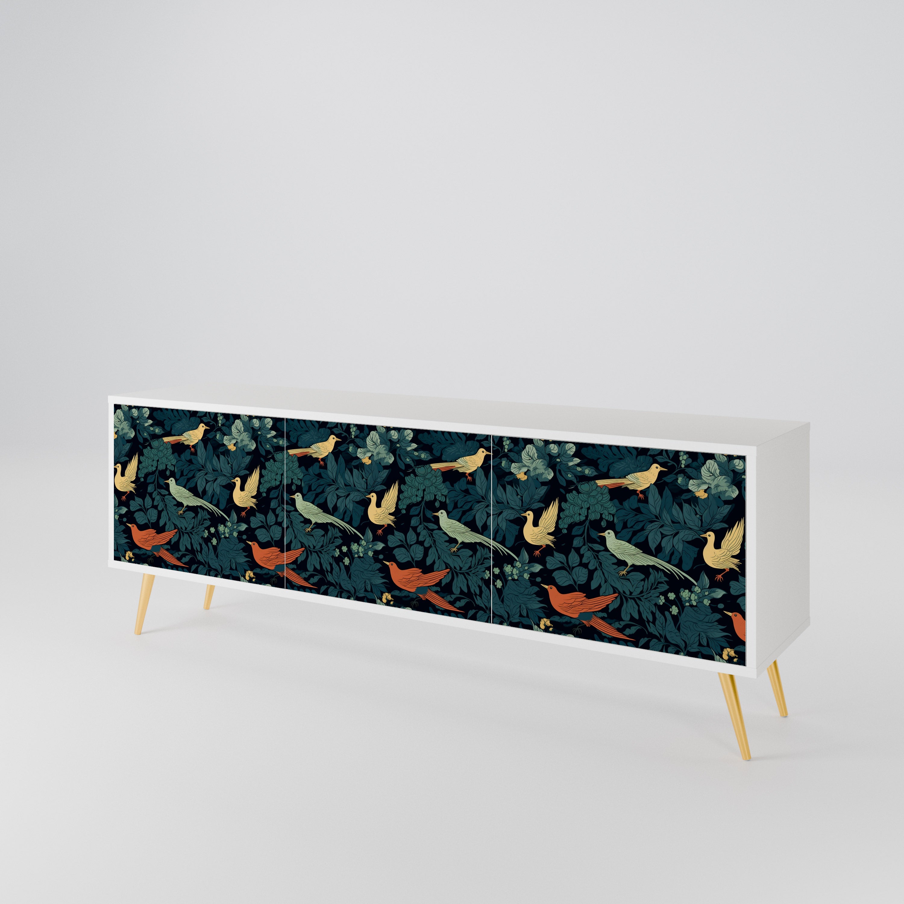 FOWL ORNAMENT 3-Door TV Cabinet