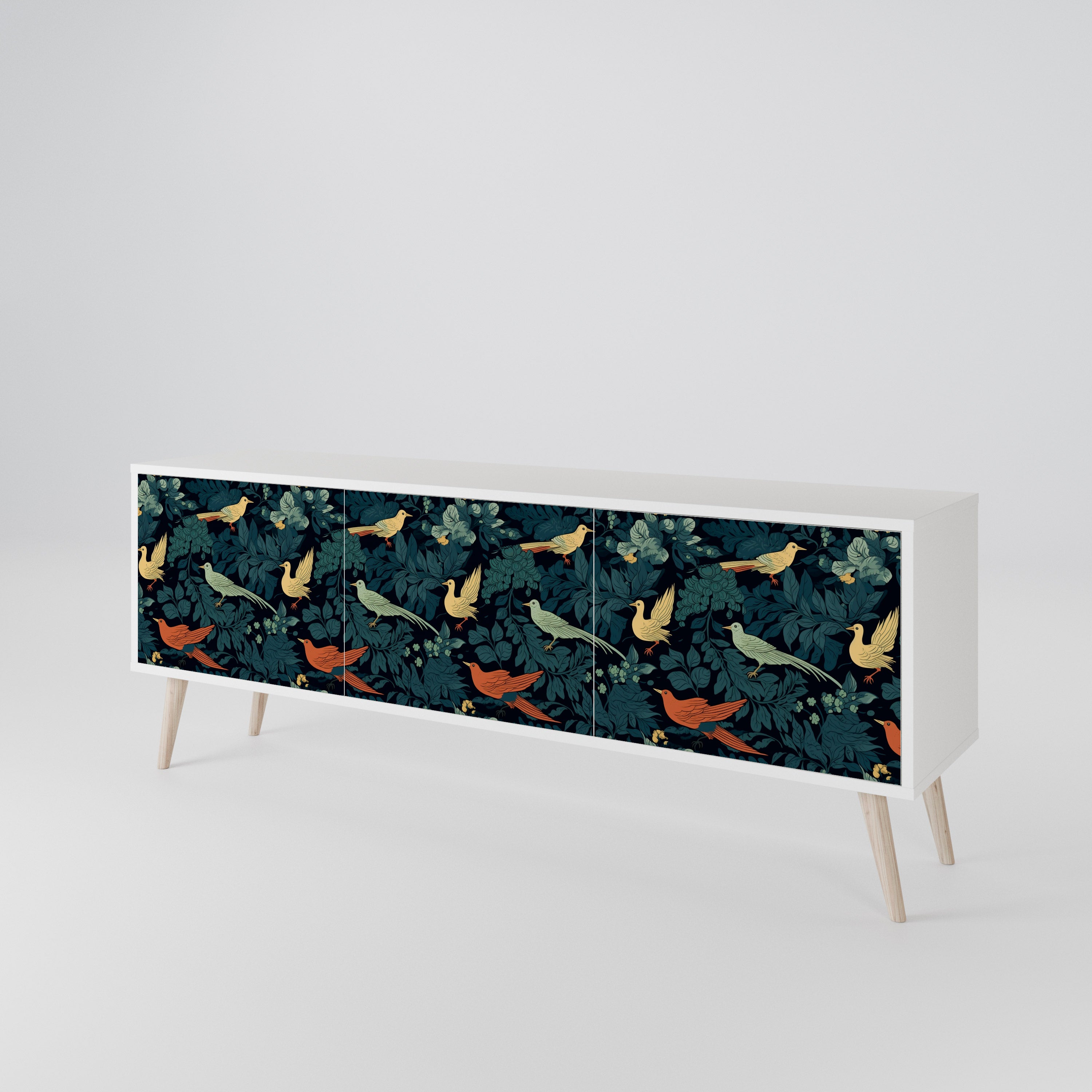 FOWL ORNAMENT 3-Door TV Cabinet