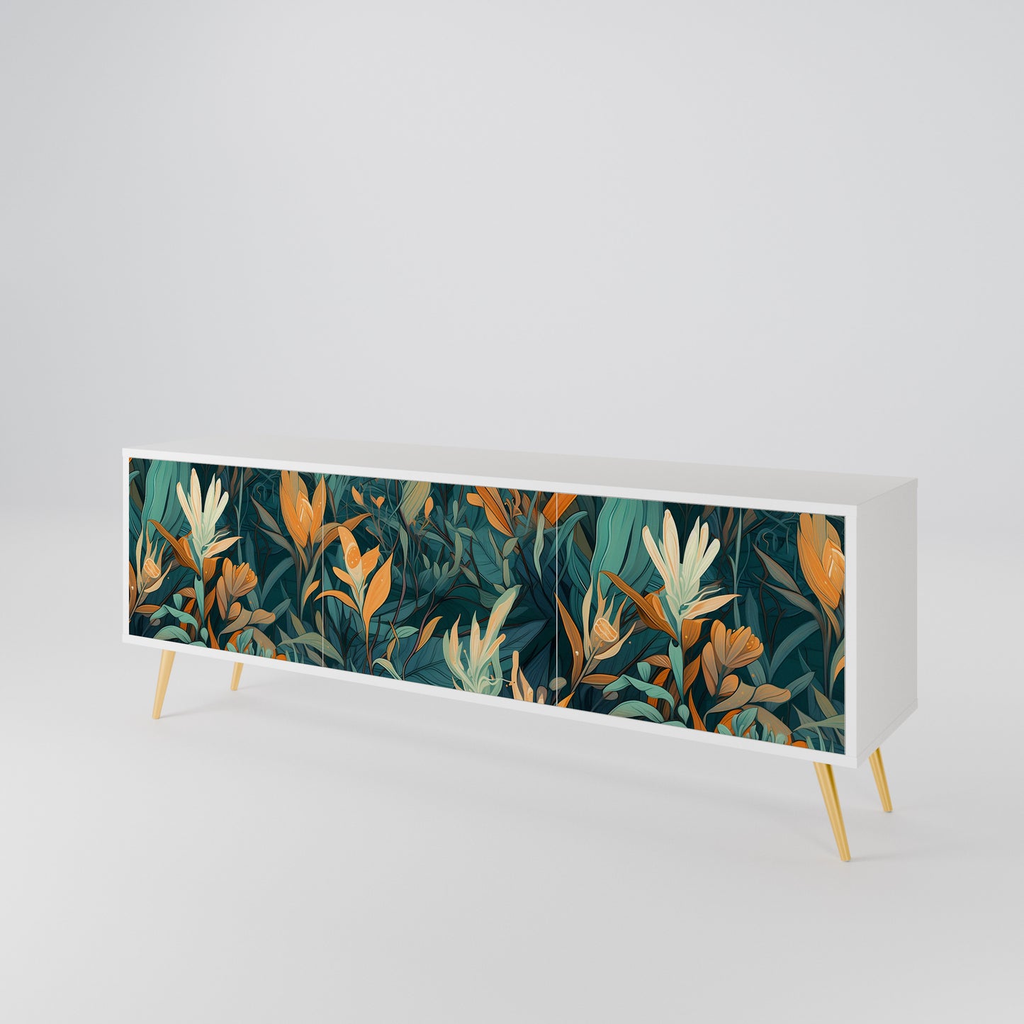 FLORAL SERENITY 3-Door TV Cabinet