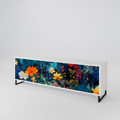 MIDNIGHT BLOSSOM 3-Door TV Cabinet