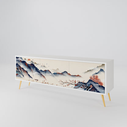 JAPANESE LANDSCAPE 3-Door TV Cabinet
